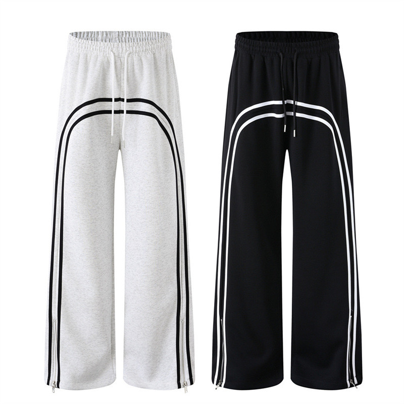 Wide-Leg Track Pants Joggers