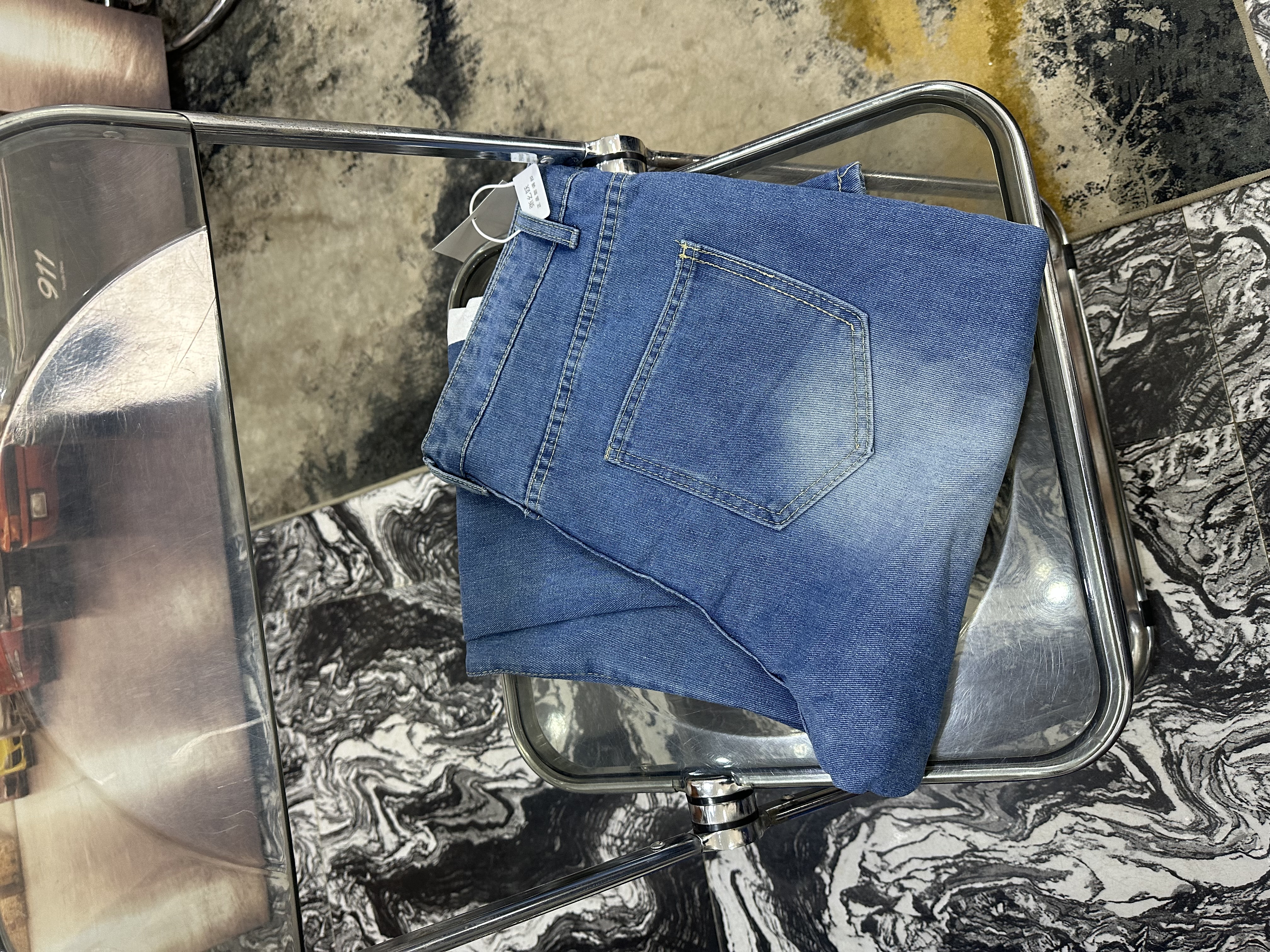 Graphic Blue Denim Jeans