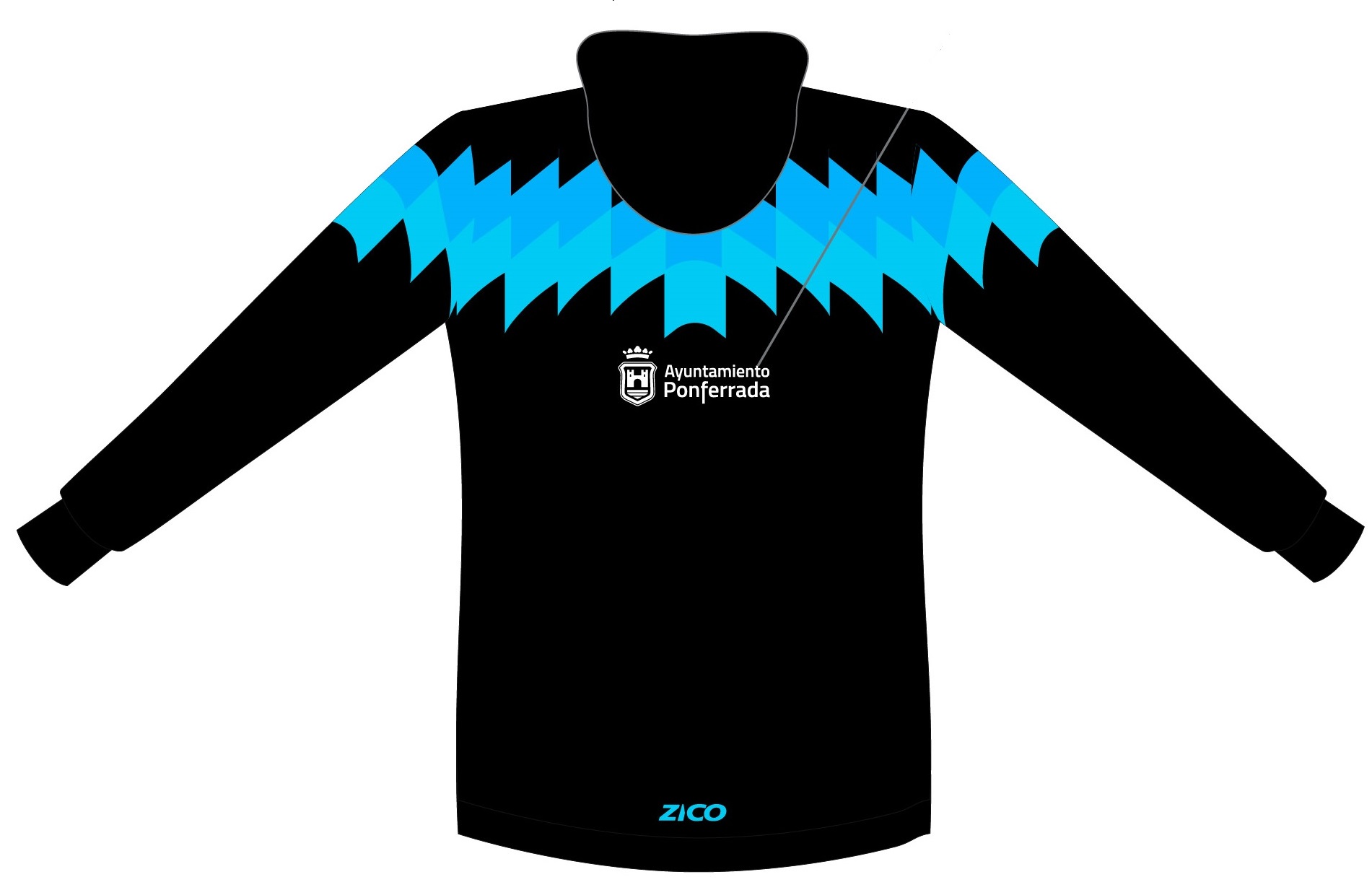 Sudadera Deportiva Negra y Azul
