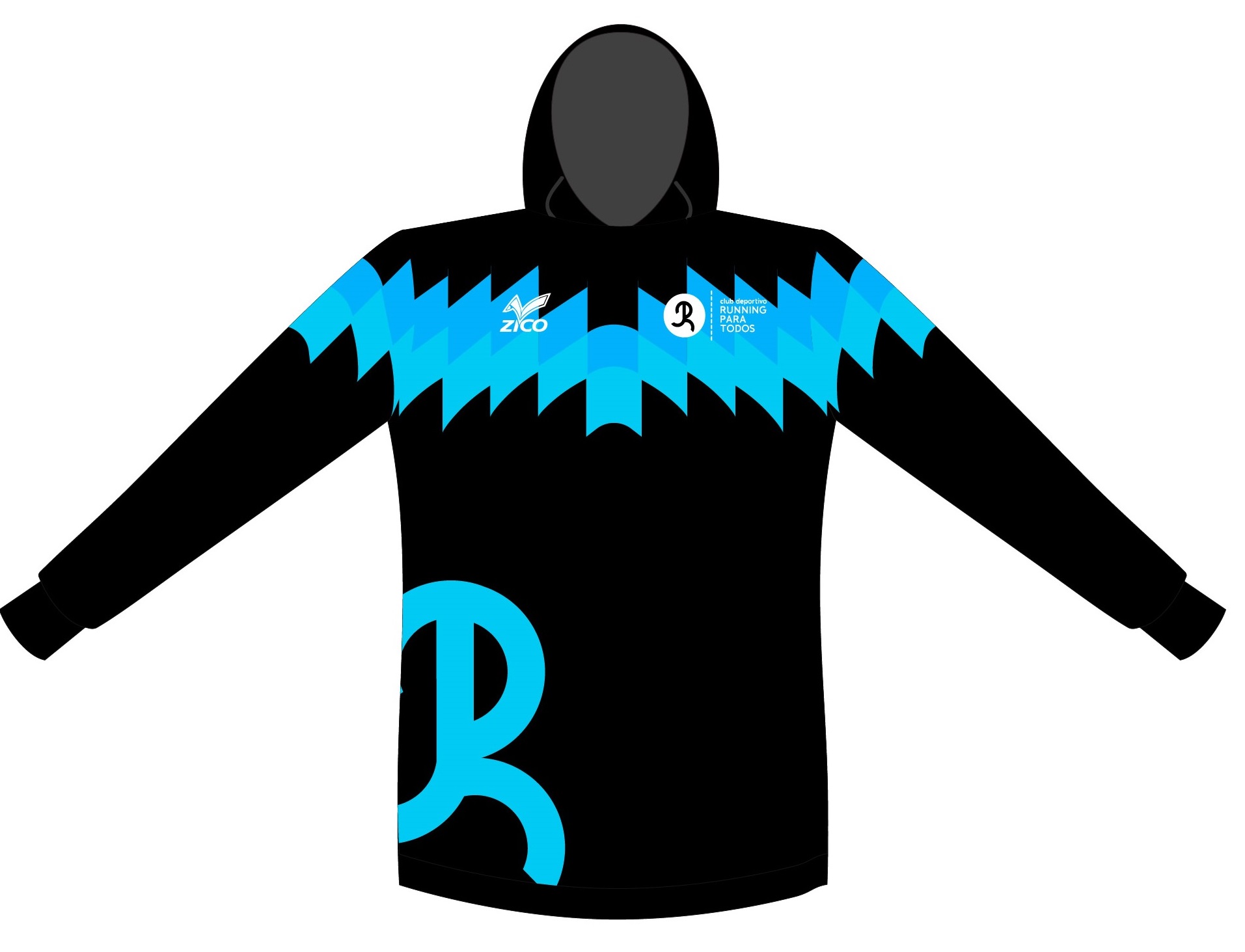 Sudadera Deportiva Negra y Azul