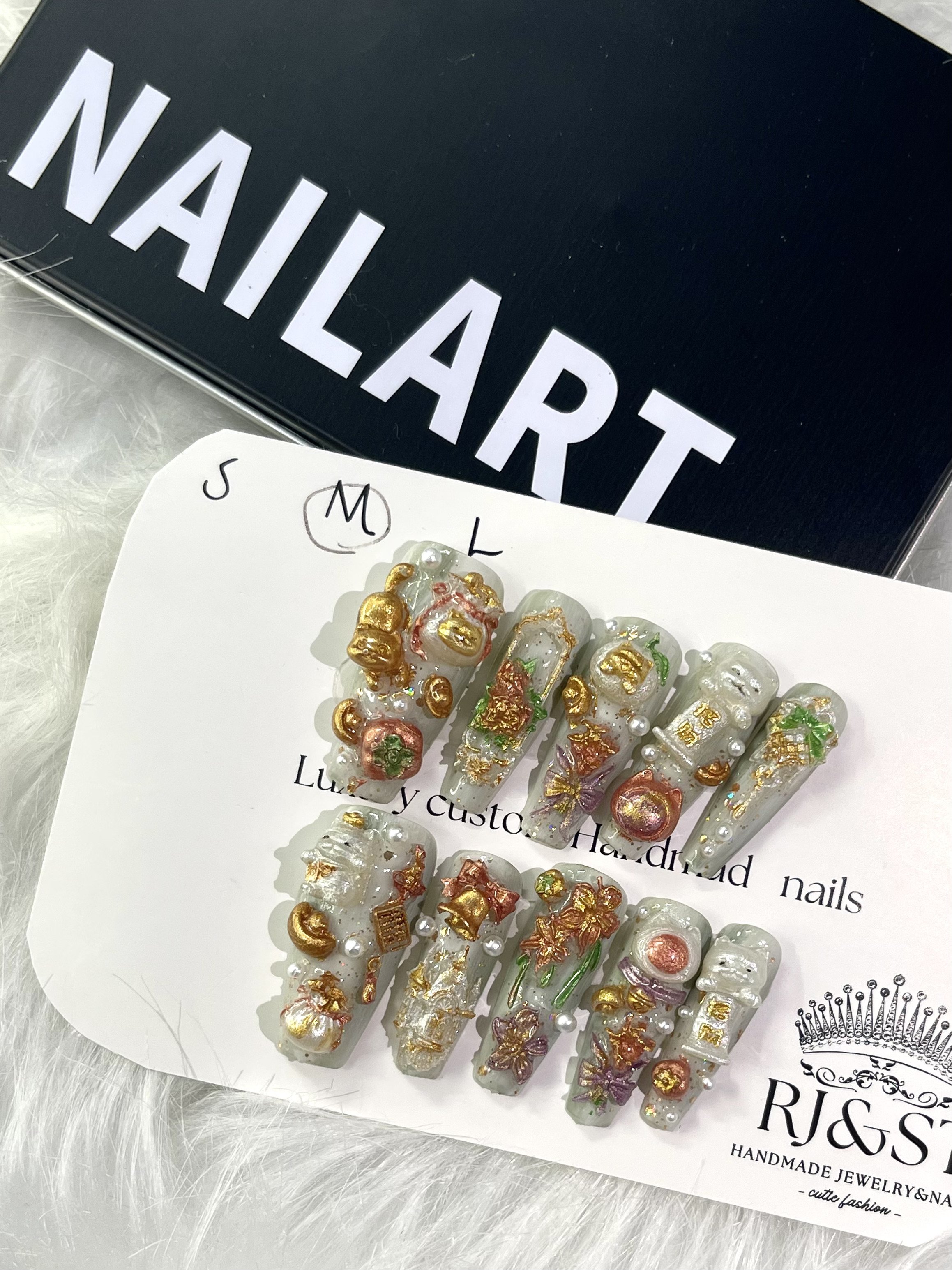 Embossed Series-Luxury Custom Handmade Nails