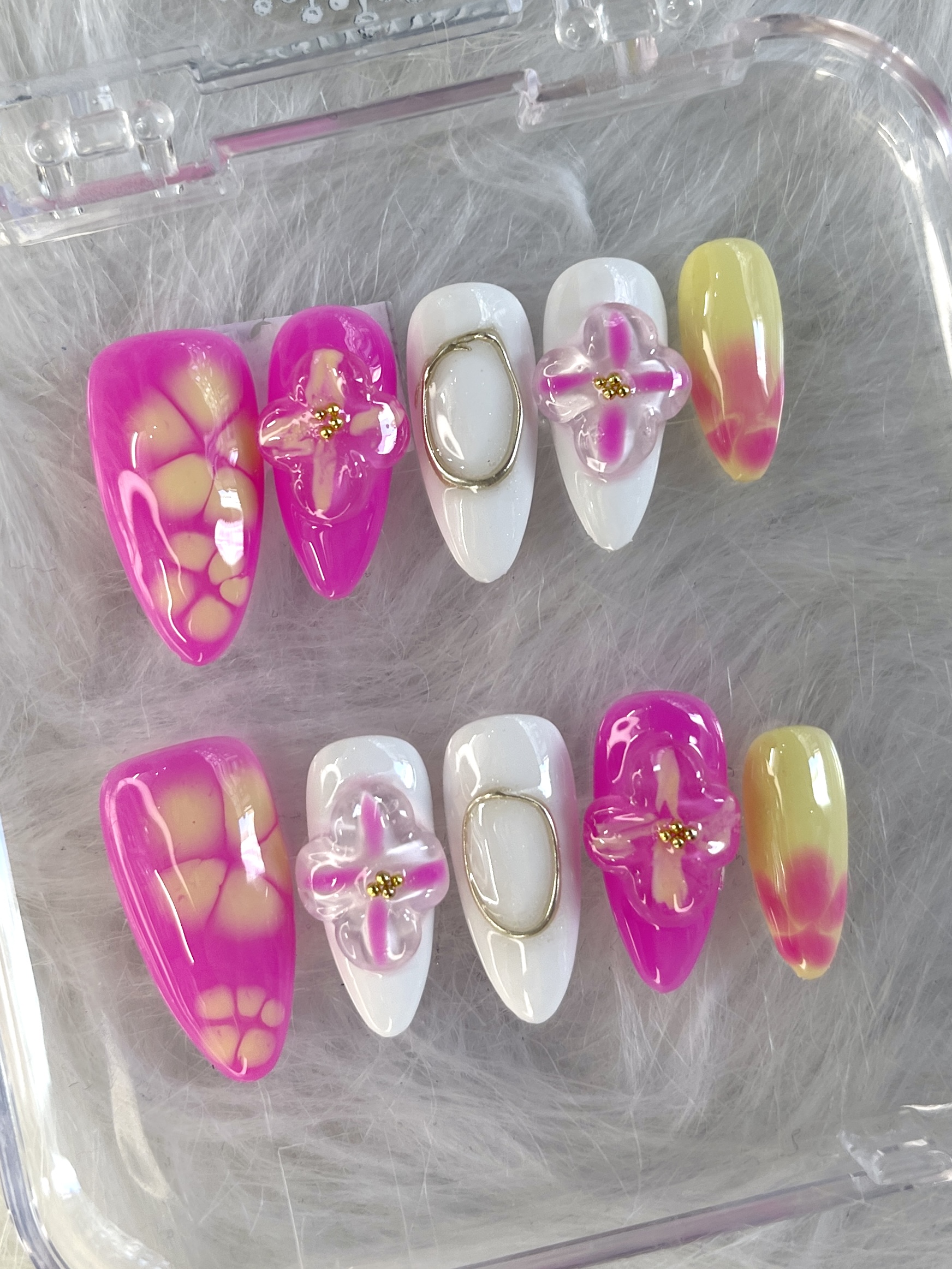 Tropical Bloom 3D Floral Press-On Nails