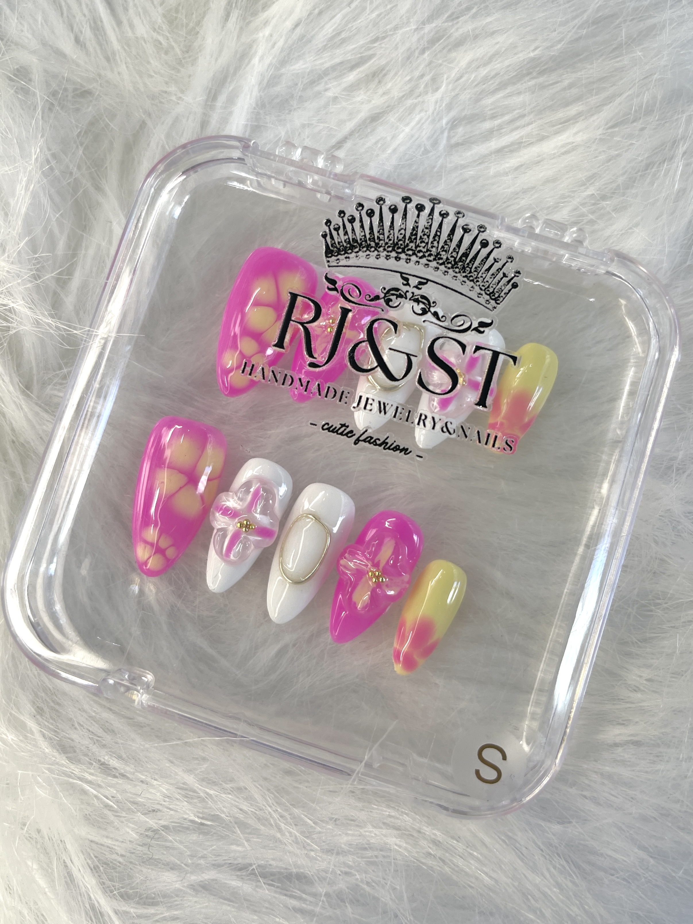 Tropical Bloom 3D Floral Press-On Nails