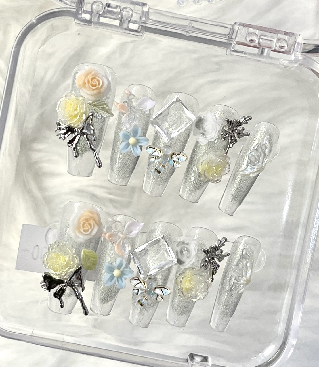 Blossom Breeze  — Medium Square Handmade Press On Nails