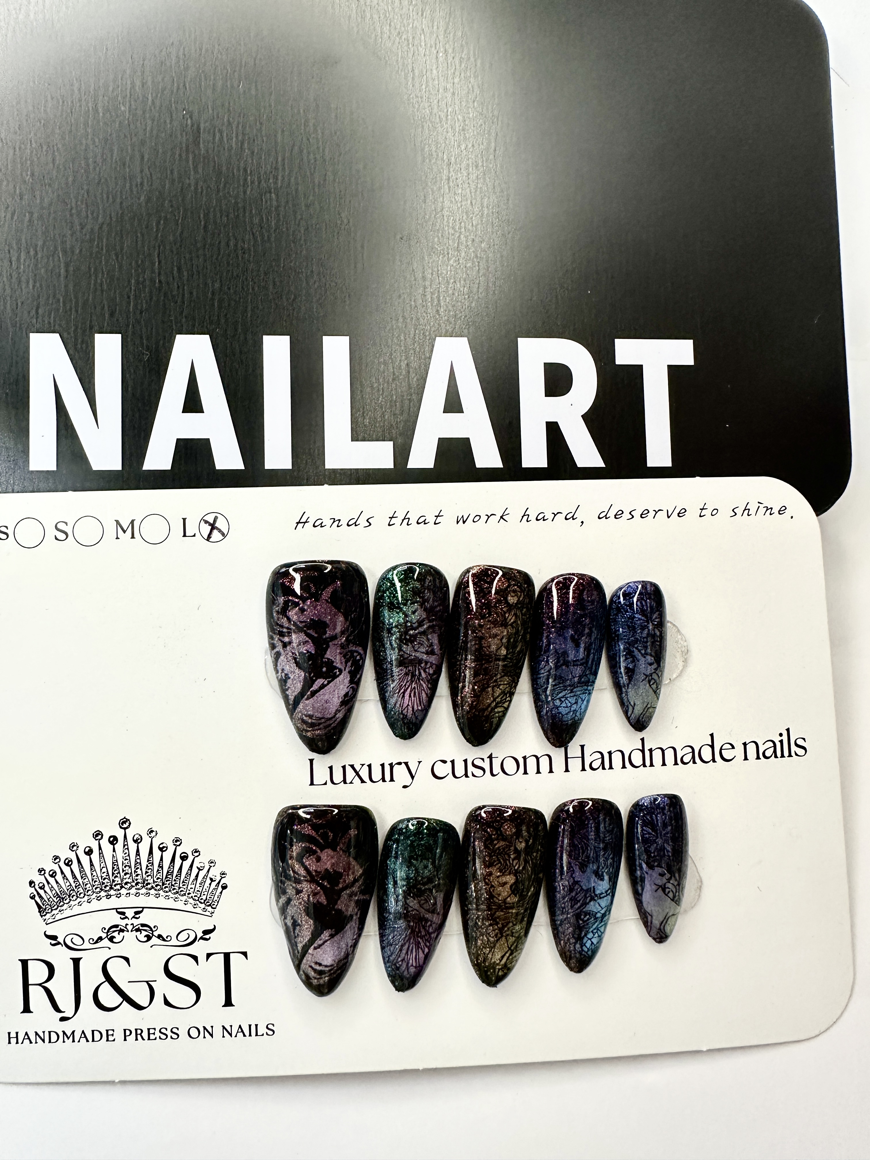 Jungle Enchanted Girl Press-On Nails | Original Design Luxury Handmade Nails