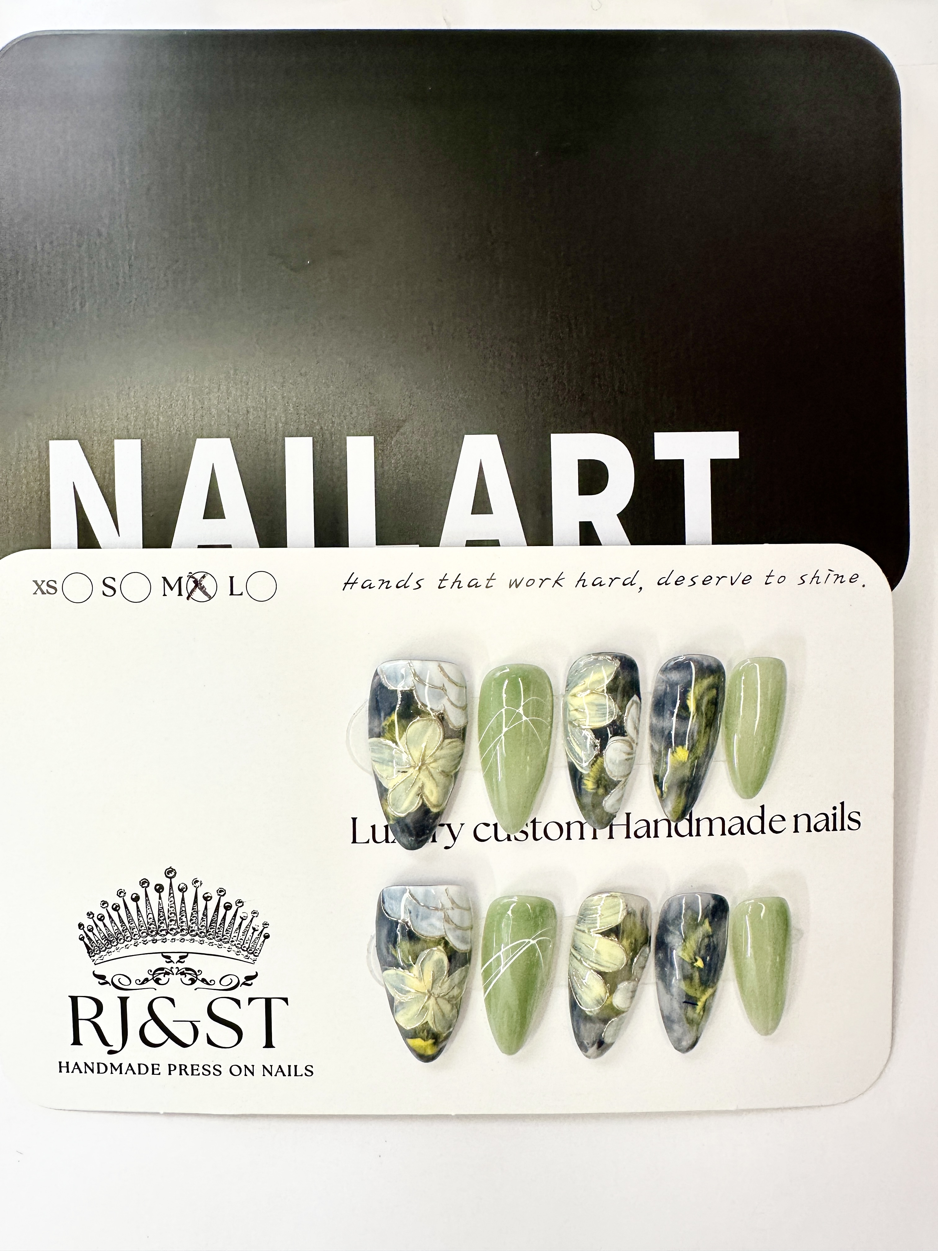Mountain Blossom Whispers Press-On Nails | Original Design Handmade Floral Nails