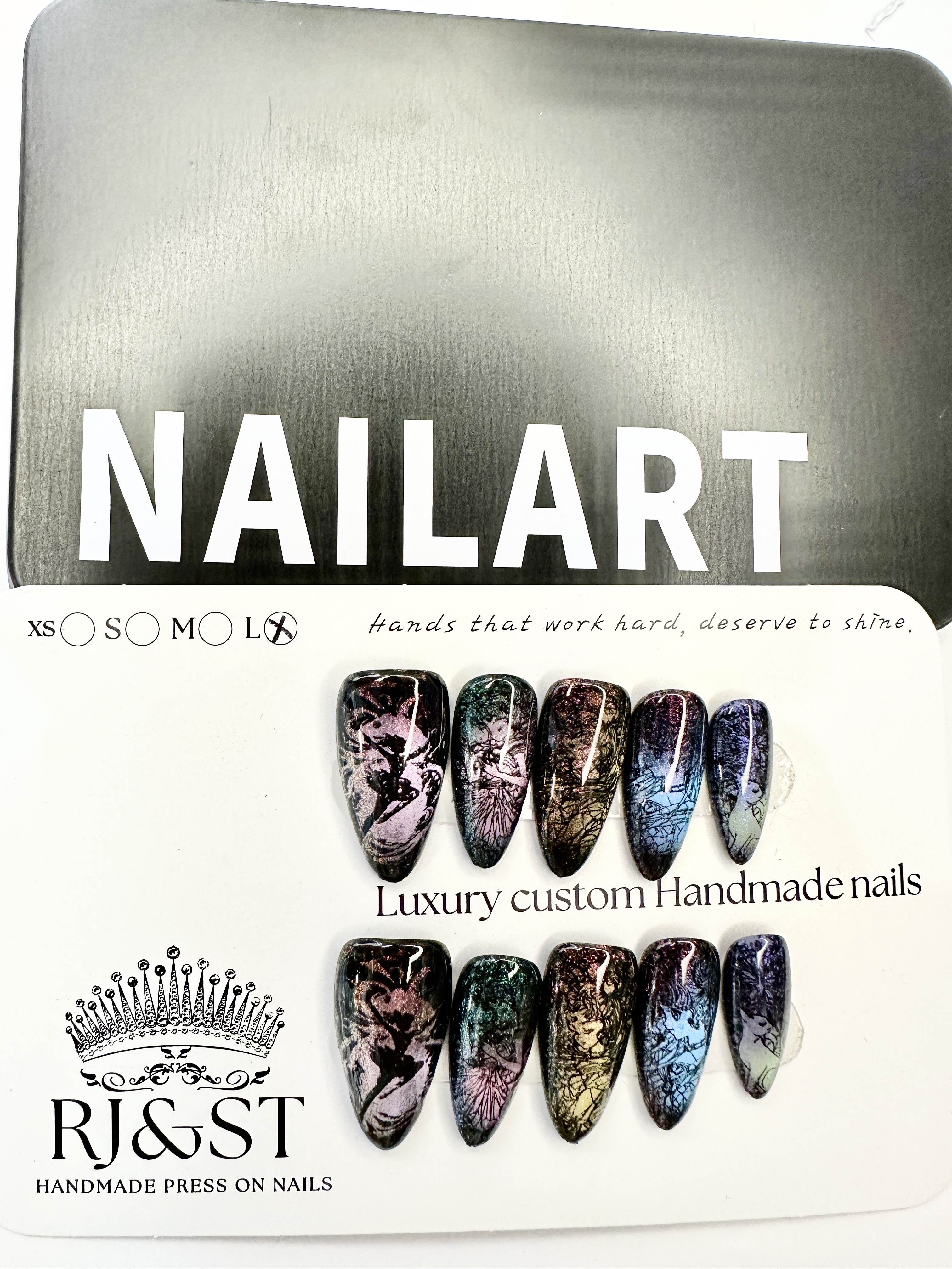 Jungle Enchanted Girl Press-On Nails | Original Design Luxury Handmade Nails