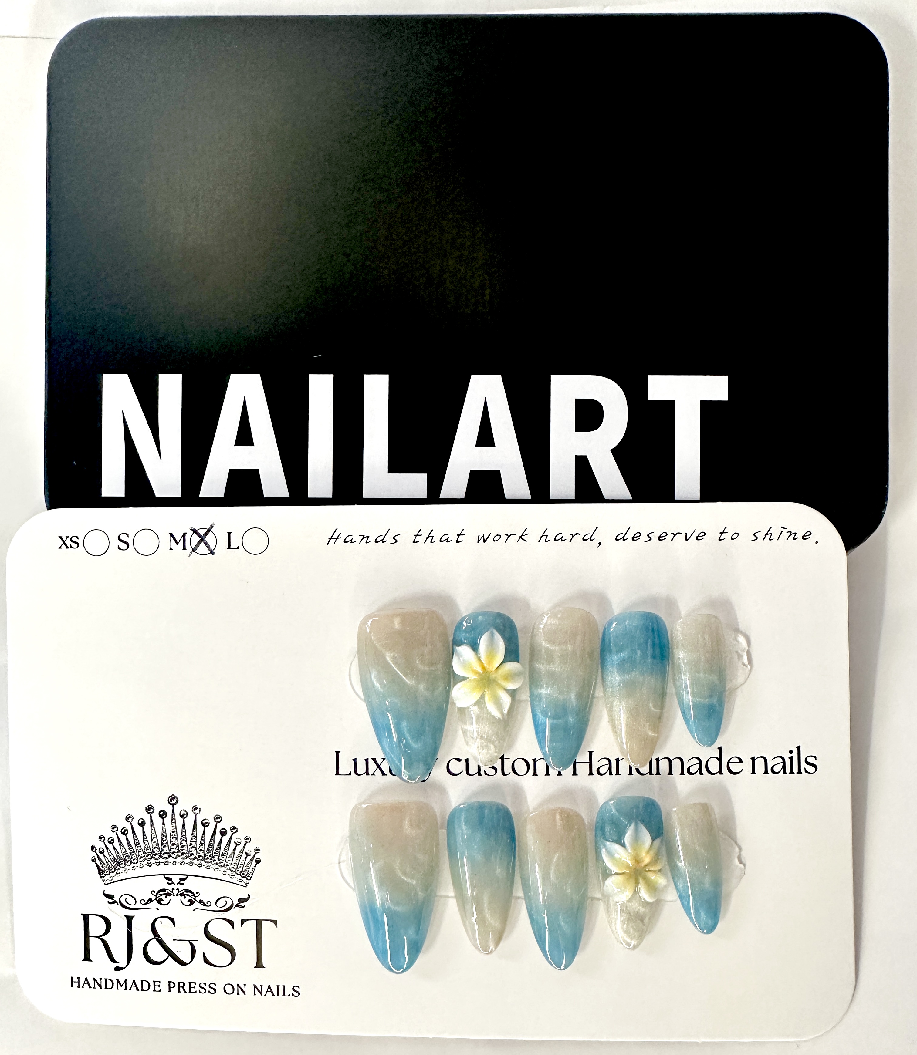 Handmade Blue Gradient Press-On Nails