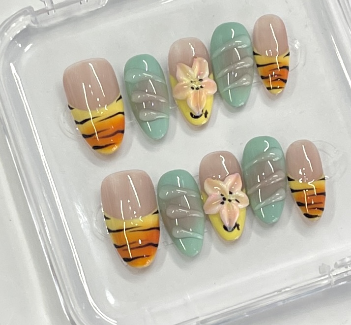 🌺 Summer & Fall Vibes Press-On Nails