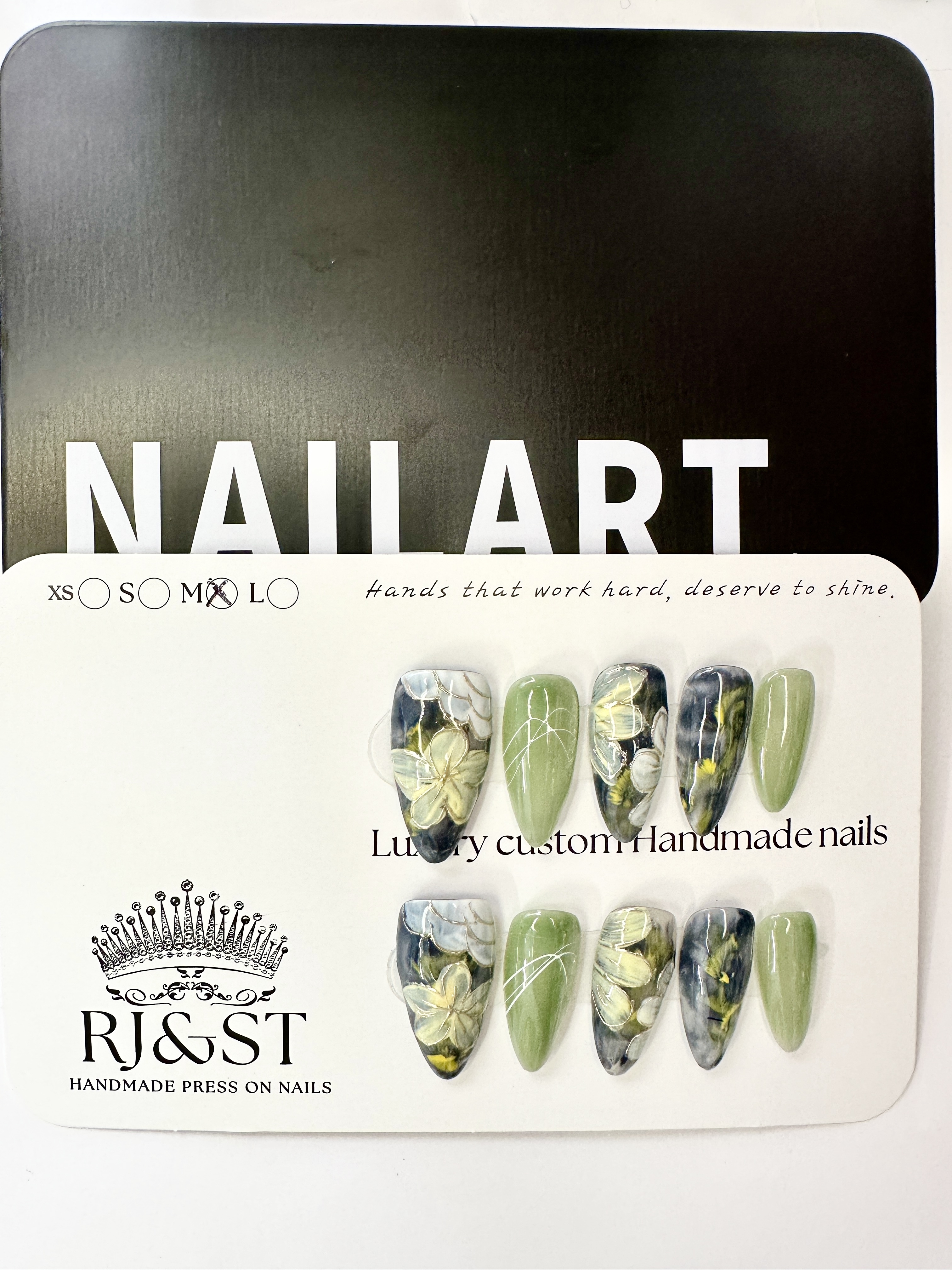Mountain Blossom Whispers Press-On Nails | Original Design Handmade Floral Nails
