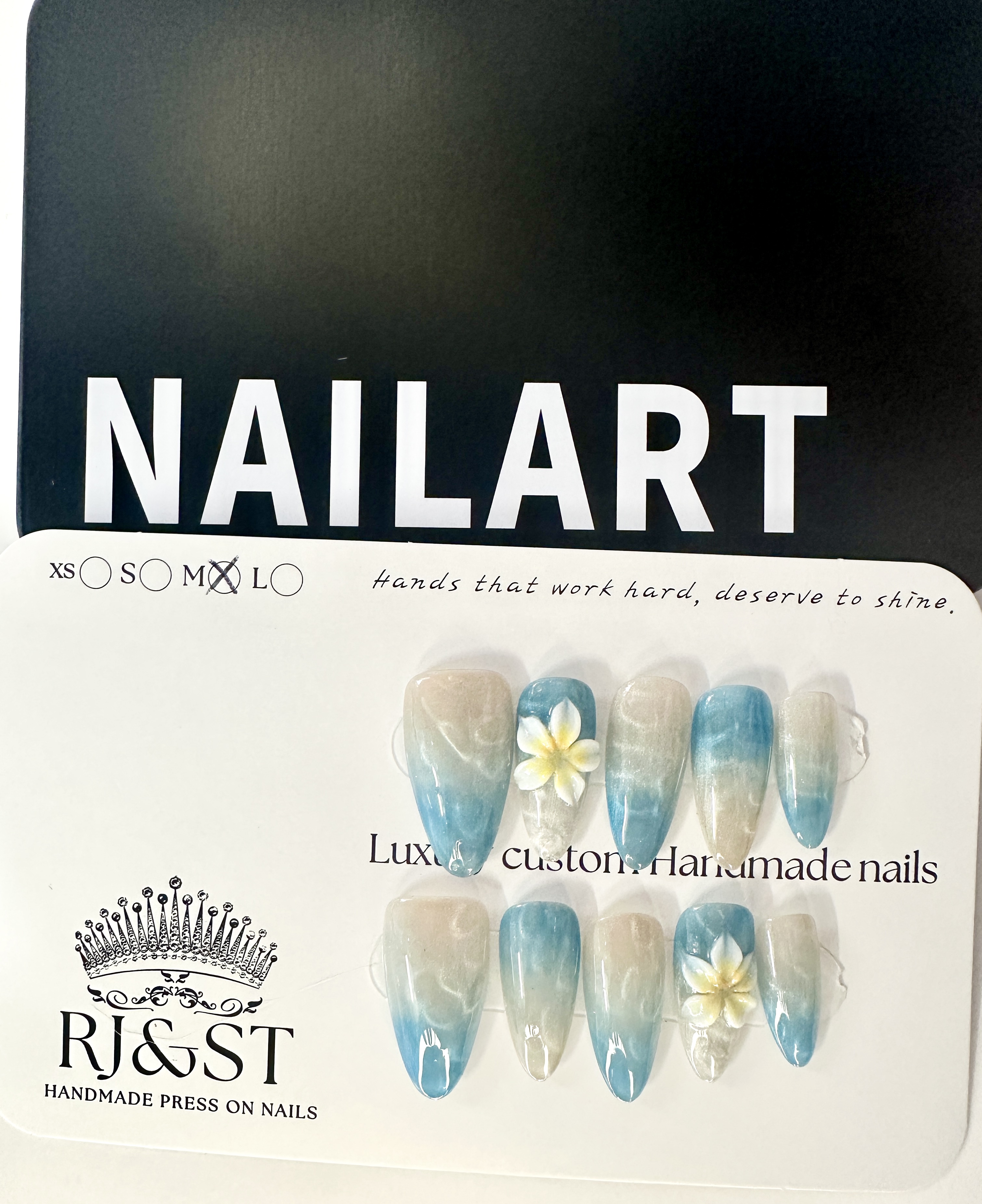 Handmade Blue Gradient Press-On Nails