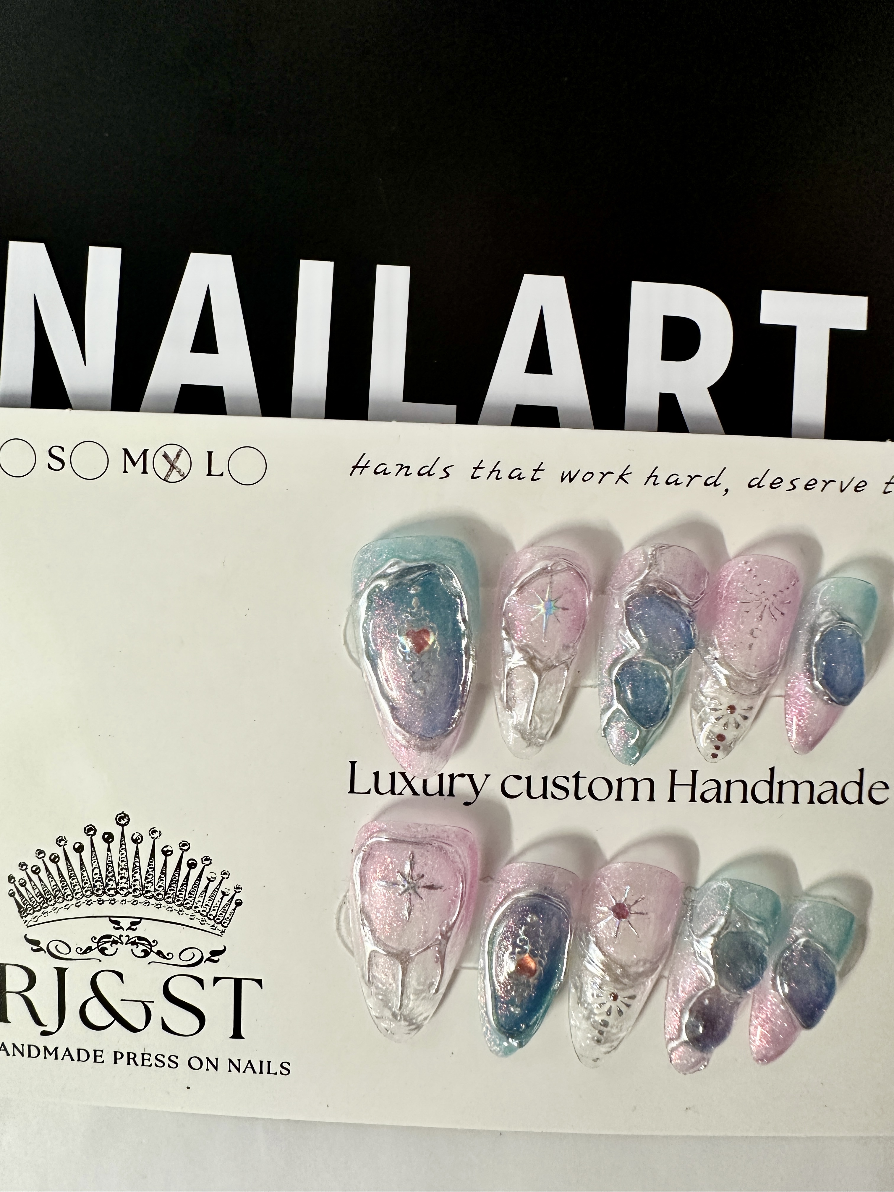 Galaxy Mirage · Medium Length Cosmic Gradient Press On Nails | Handmade Nails