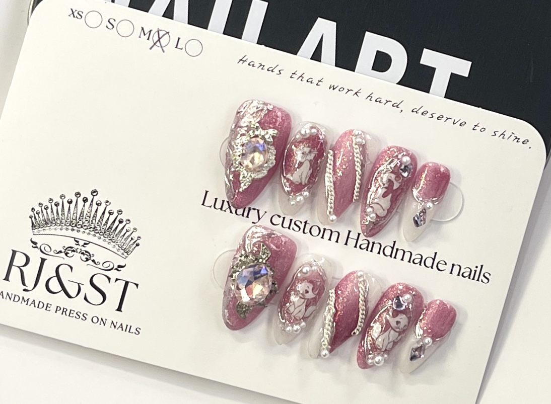 Enchanted Blush – 3D Anime Princess Press-On Nails