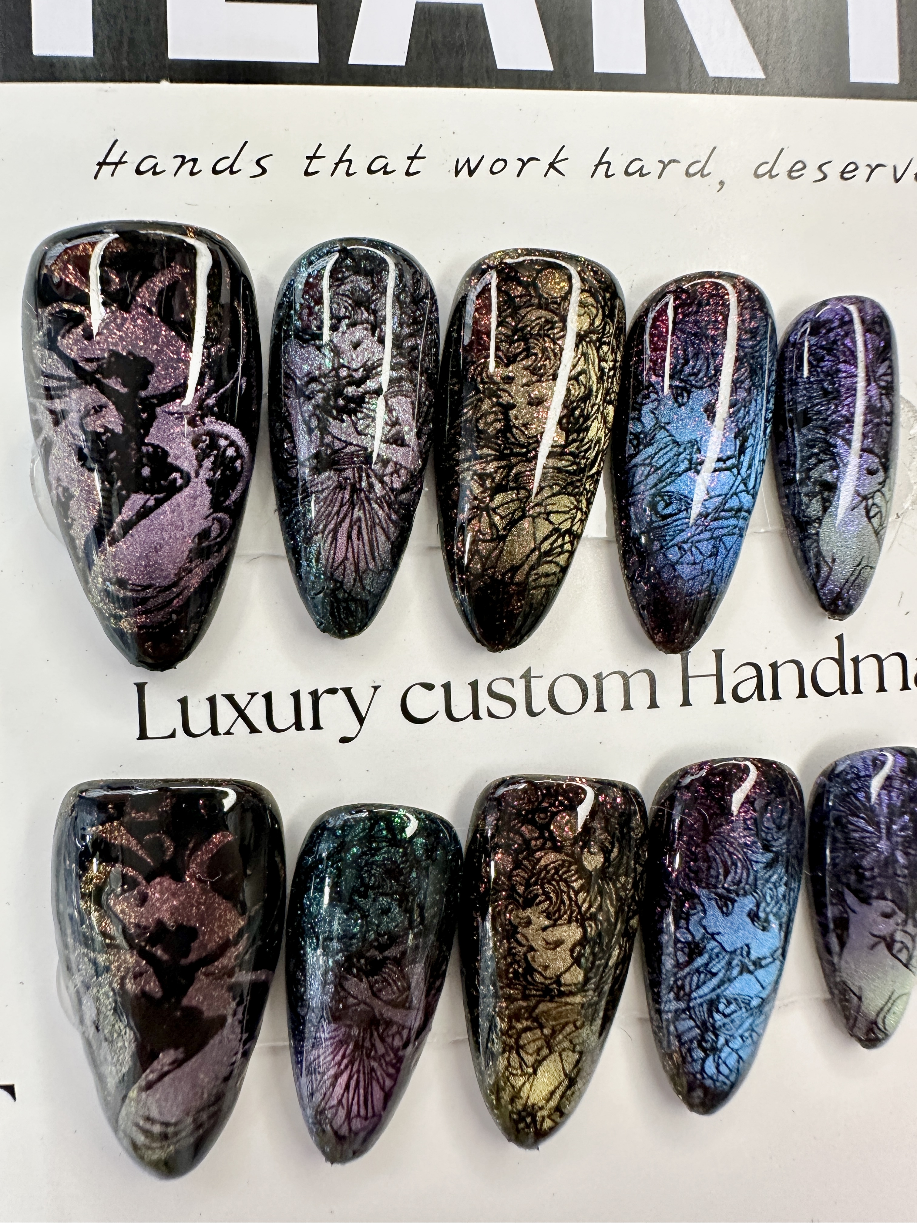 Jungle Enchanted Girl Press-On Nails | Original Design Luxury Handmade Nails