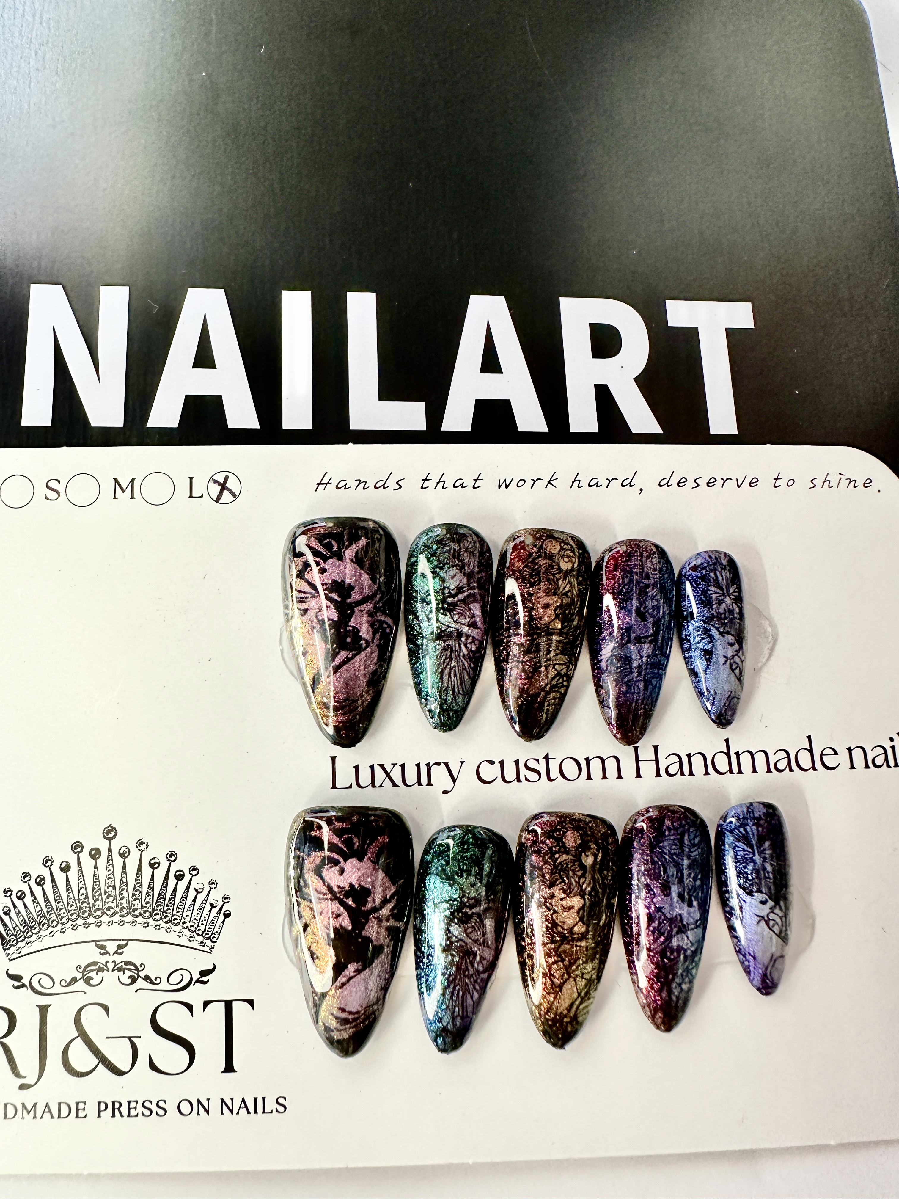 Jungle Enchanted Girl Press-On Nails | Original Design Luxury Handmade Nails
