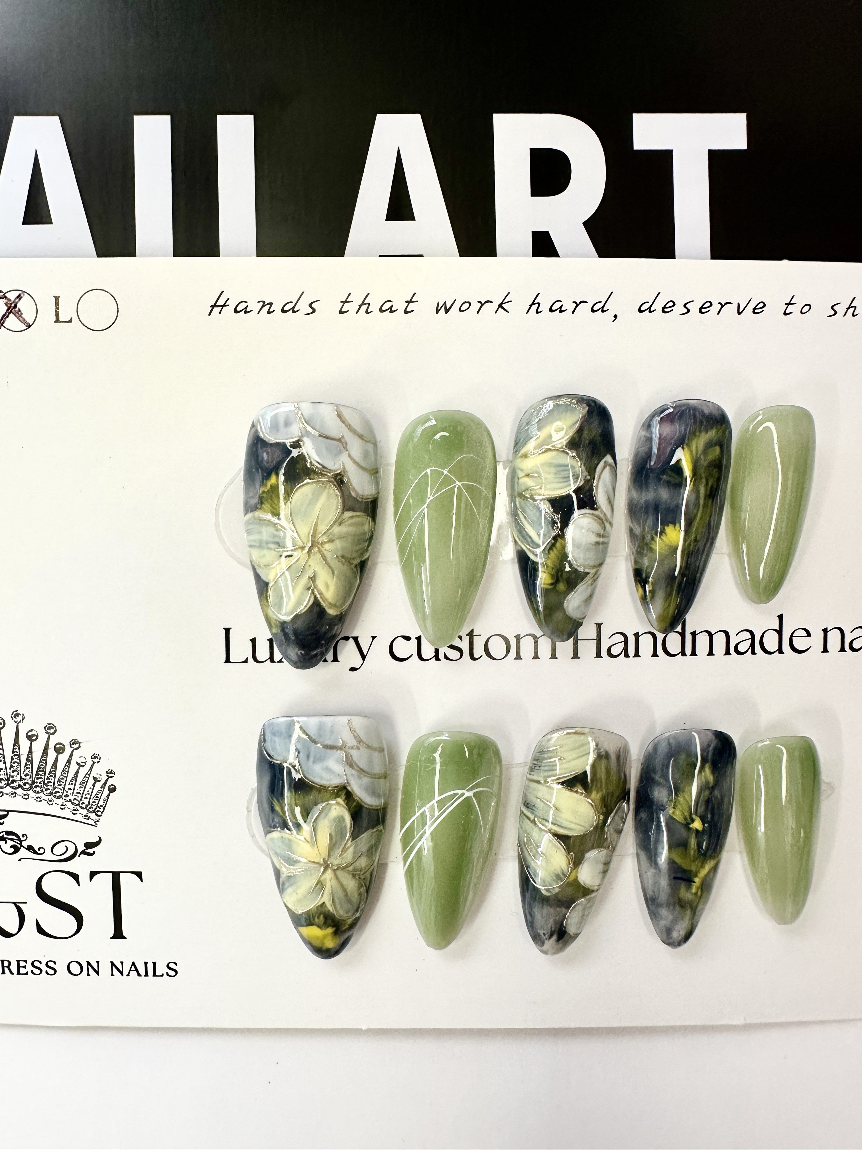 Mountain Blossom Whispers Press-On Nails | Original Design Handmade Floral Nails