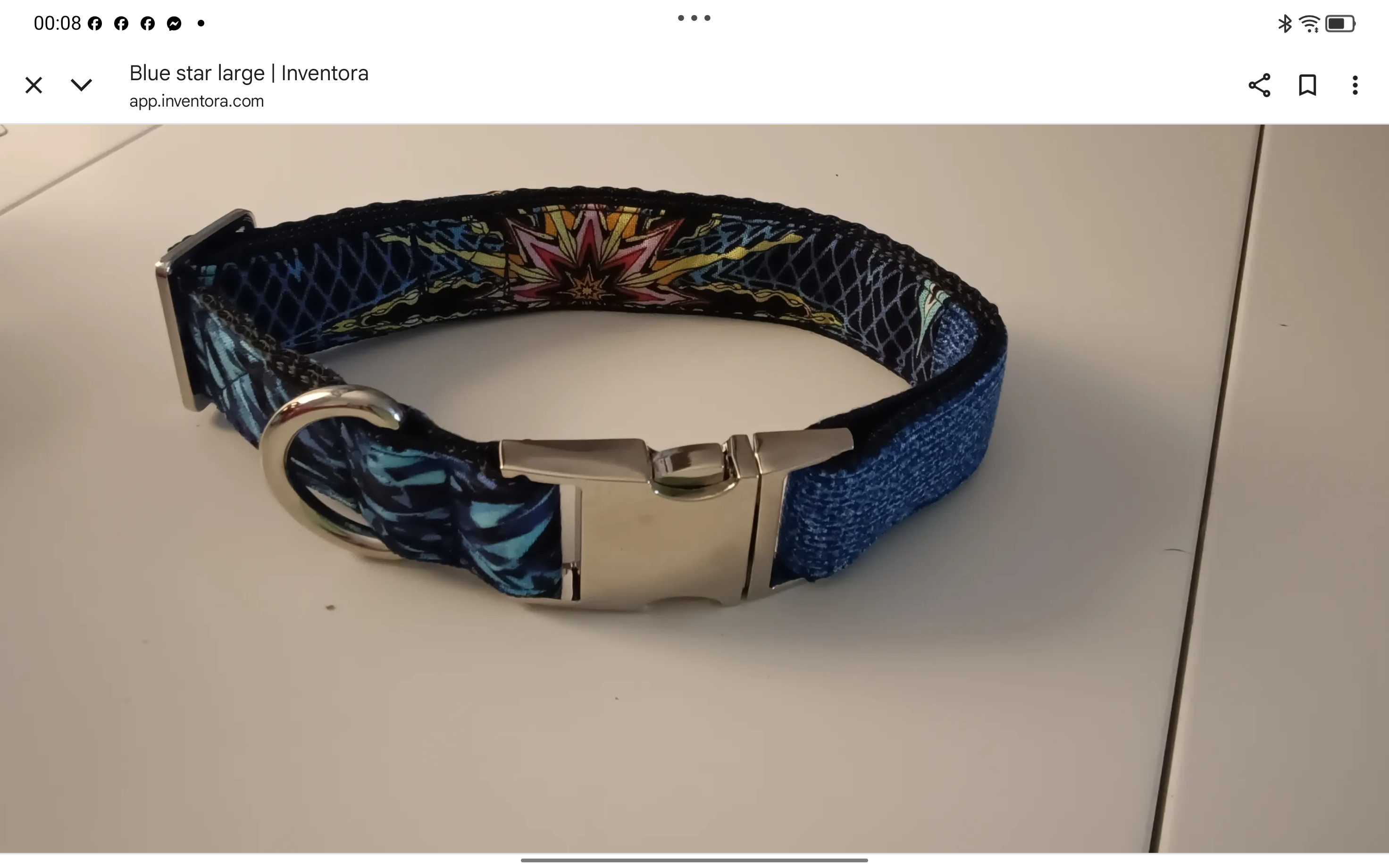 Blue Star Large Dog Collar