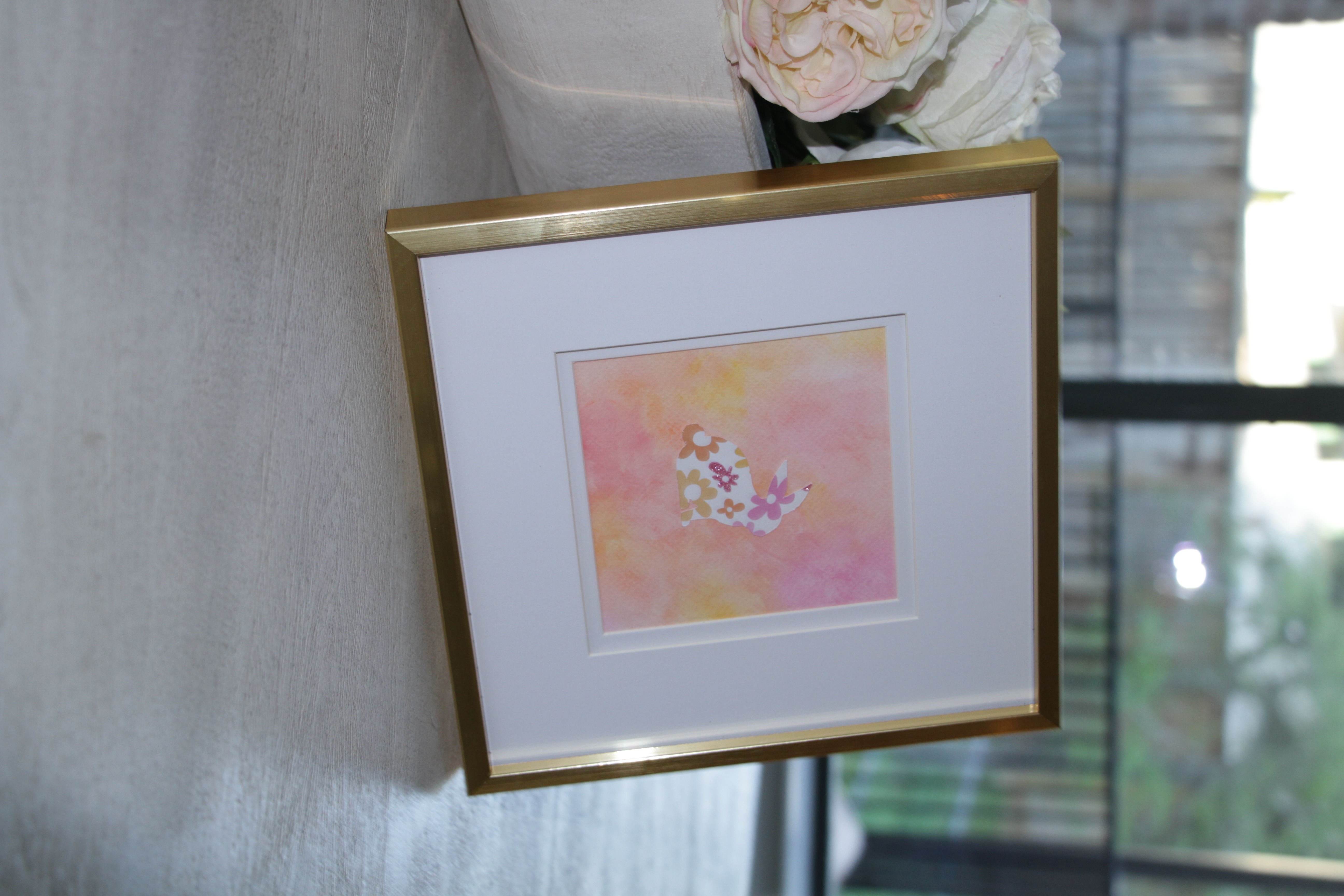 Watercolor bunny frame