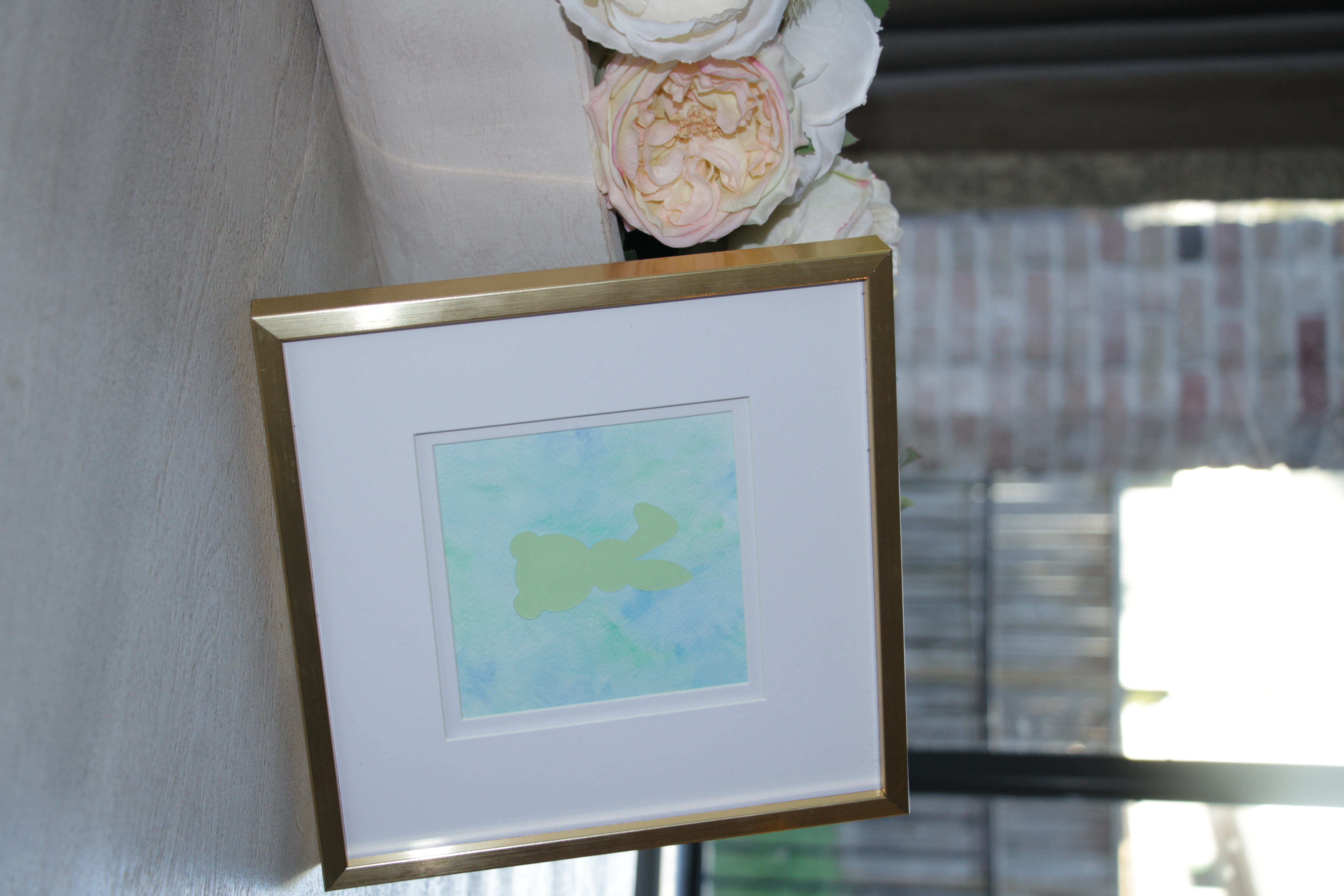 Watercolor bunny frame