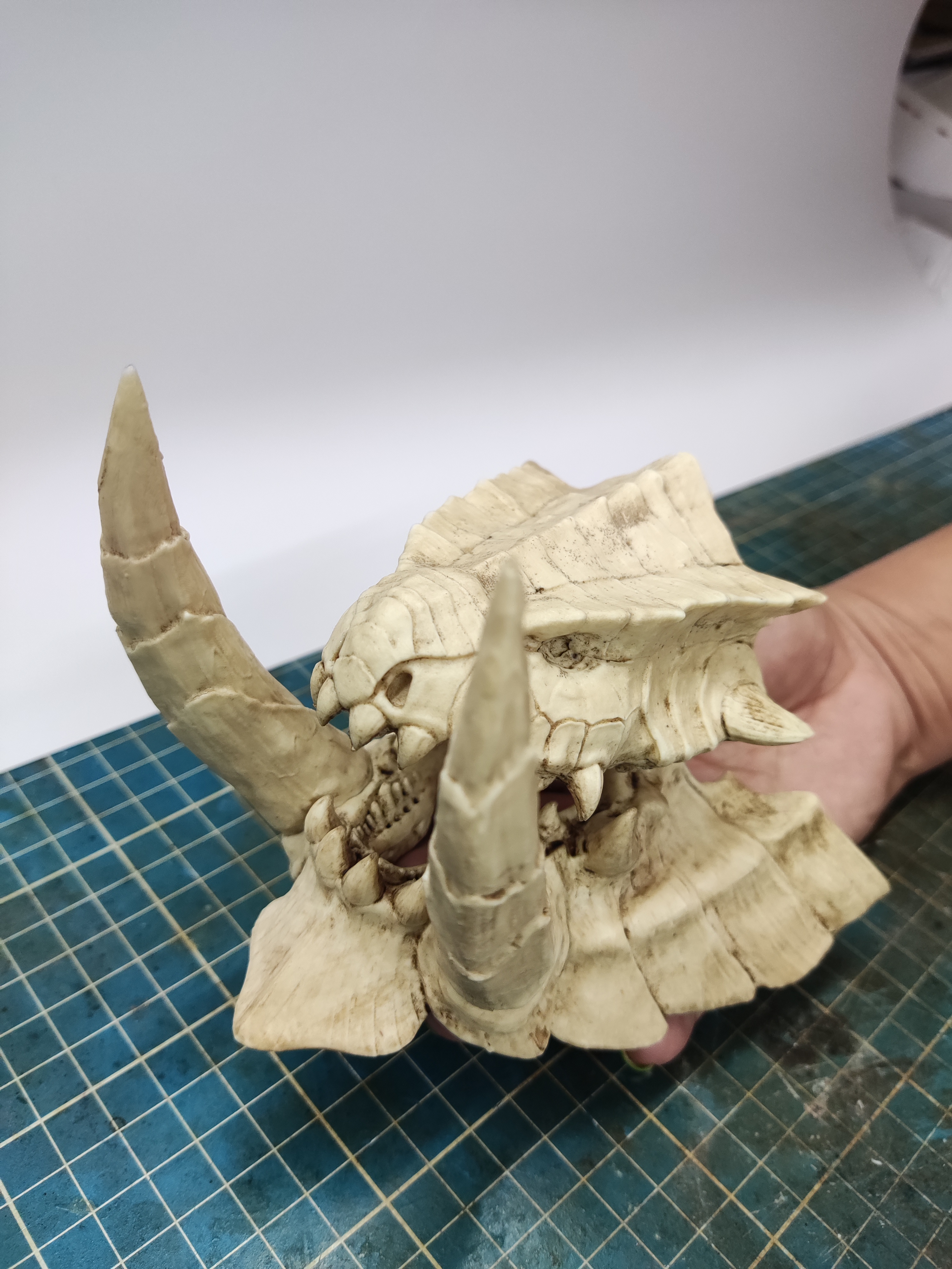 Handcrafted Triceratops Skull Sculpture