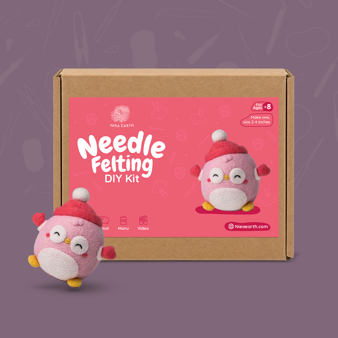 Needle Felting DIY Kit — Pink Bird