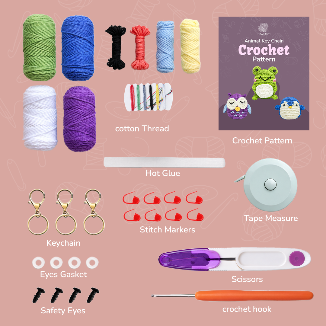 Beginner Crochet DIY Kit | 3 Projects in 1 Set