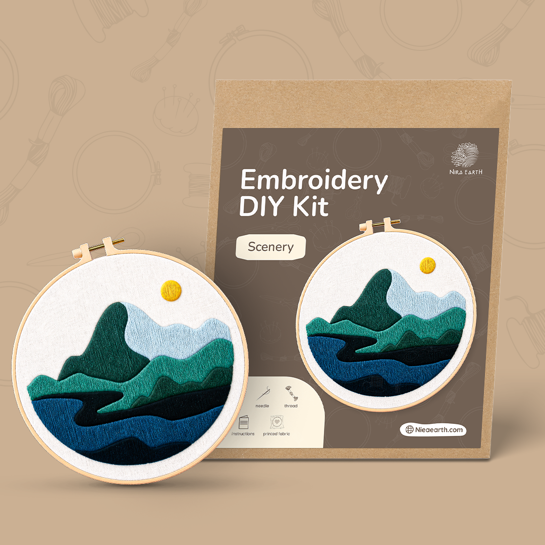 Embroidery DIY Kit — Mountain Scenery
