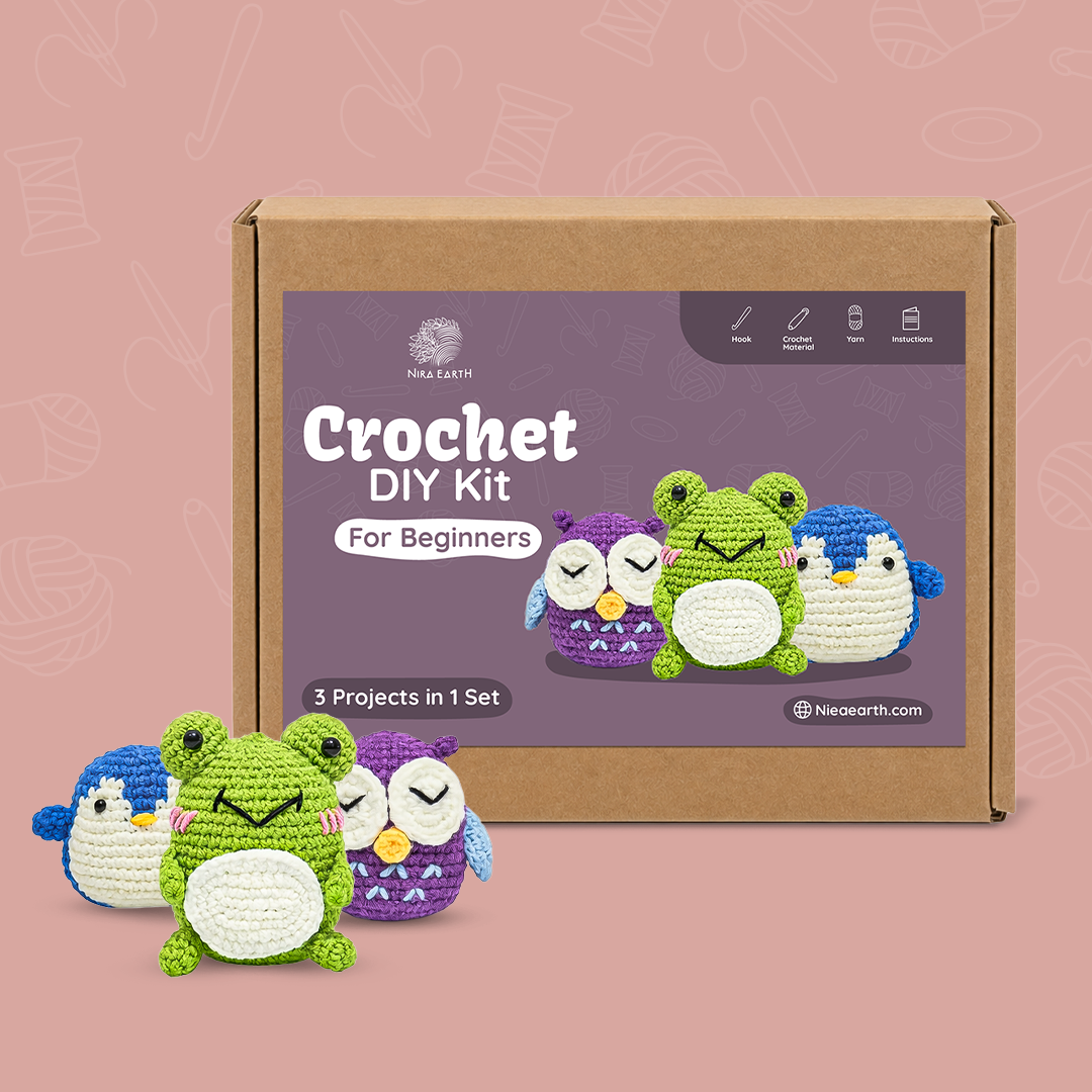 Beginner Crochet DIY Kit | 3 Projects in 1 Set