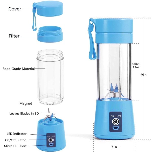 USB Rechargeble Portable Blender - Travel juicer with mobile charging port