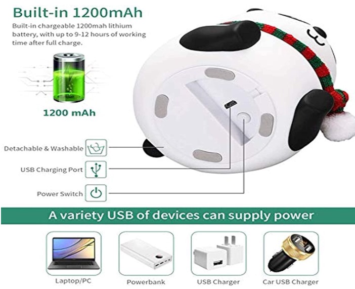 Panda Night Lamp Silicone Touch Color Changing LED Rechargeable Night Light for Kids, Gifts for Girls & Boys | Cute Unisex Bedroom Decor Nightlight