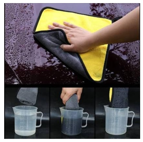Microfiber Cleaning Cloth  - 1 pc - 40x40cm - Thick Lint & Streak Dry Microfiber Cleaning Cloth
