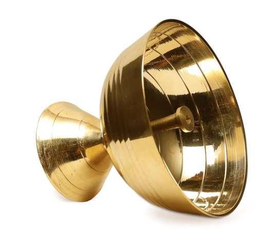 Brass Akhand Jyoti Puja Diya, 4 inches, Traditional Oil Lamp for Mandir, Festival Decoration