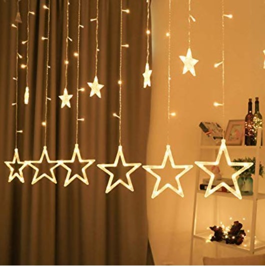 12 LED Star String Lights (138 LEDs) — 3m Warm White Fairy Lights for Christmas, Wedding, Party, Home & Patio Decoration