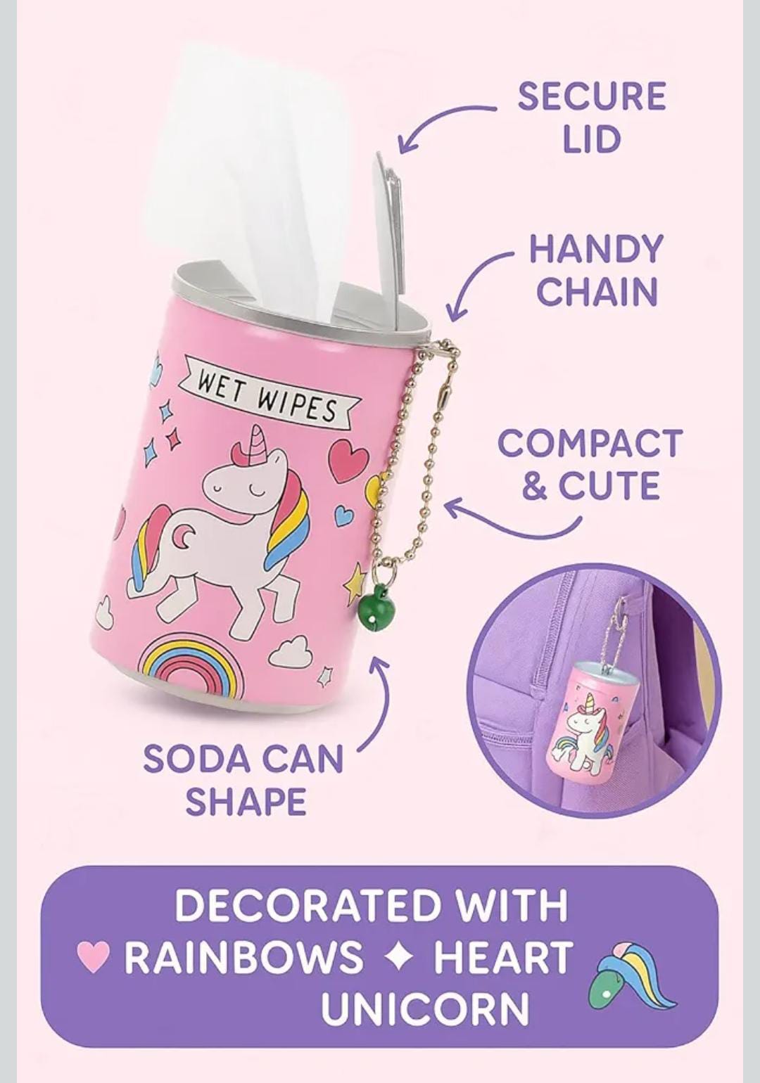 30 Pieces Tin Can Mini Wet Wipes With Cartoon Print for Kids, Girls, Men, and Women to Clean Faces & Bodies, Wet Wipes Napkins, and Portable Tin (pack of 2)