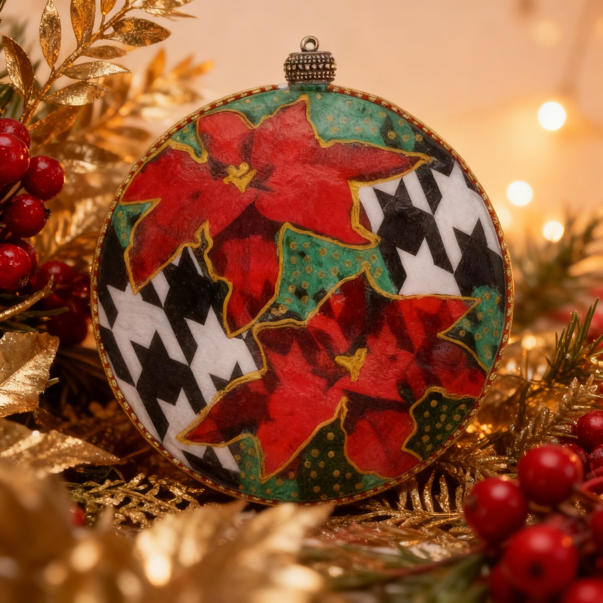 Medallón decorativo Poinsettias 07