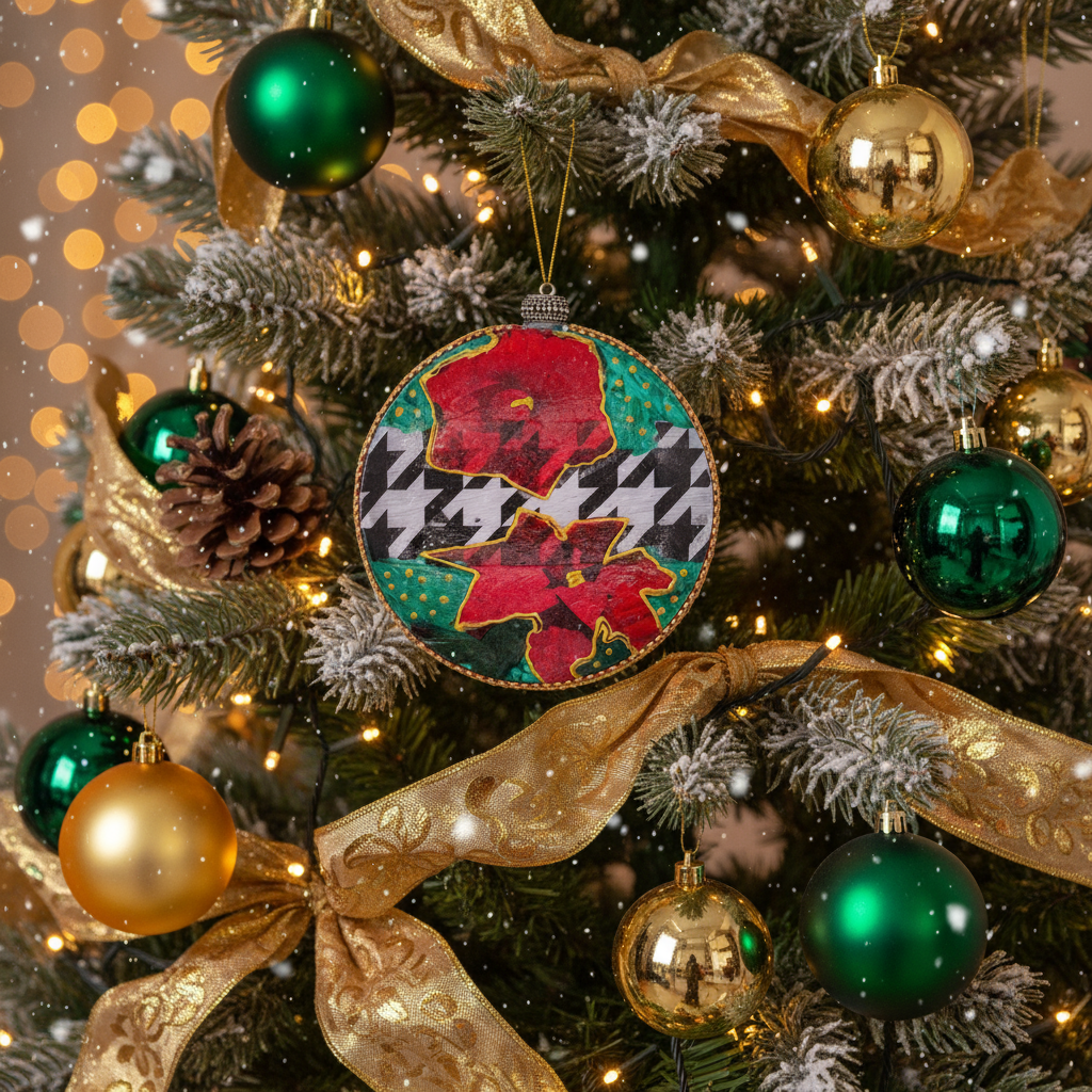 Medallón decorativo Poinsettias 02