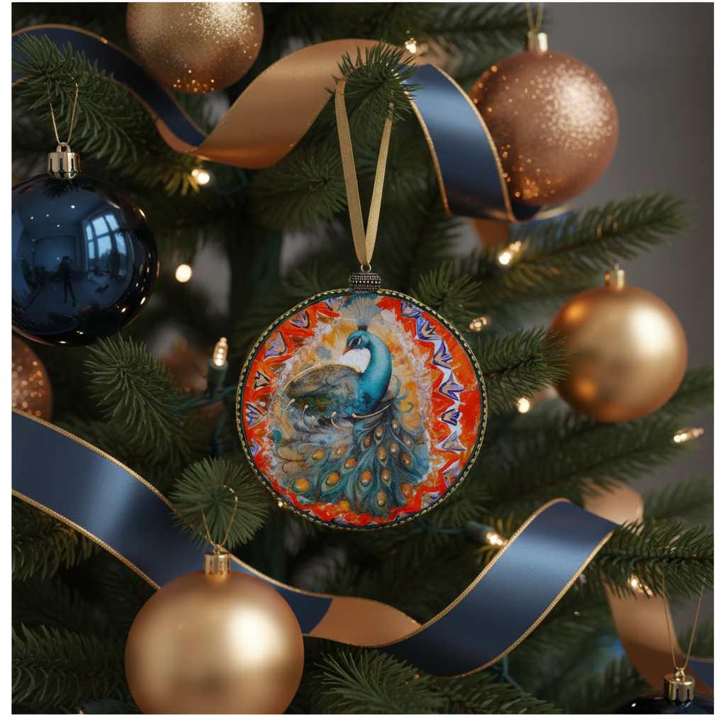 Medallón decorativo Pavo Real 02