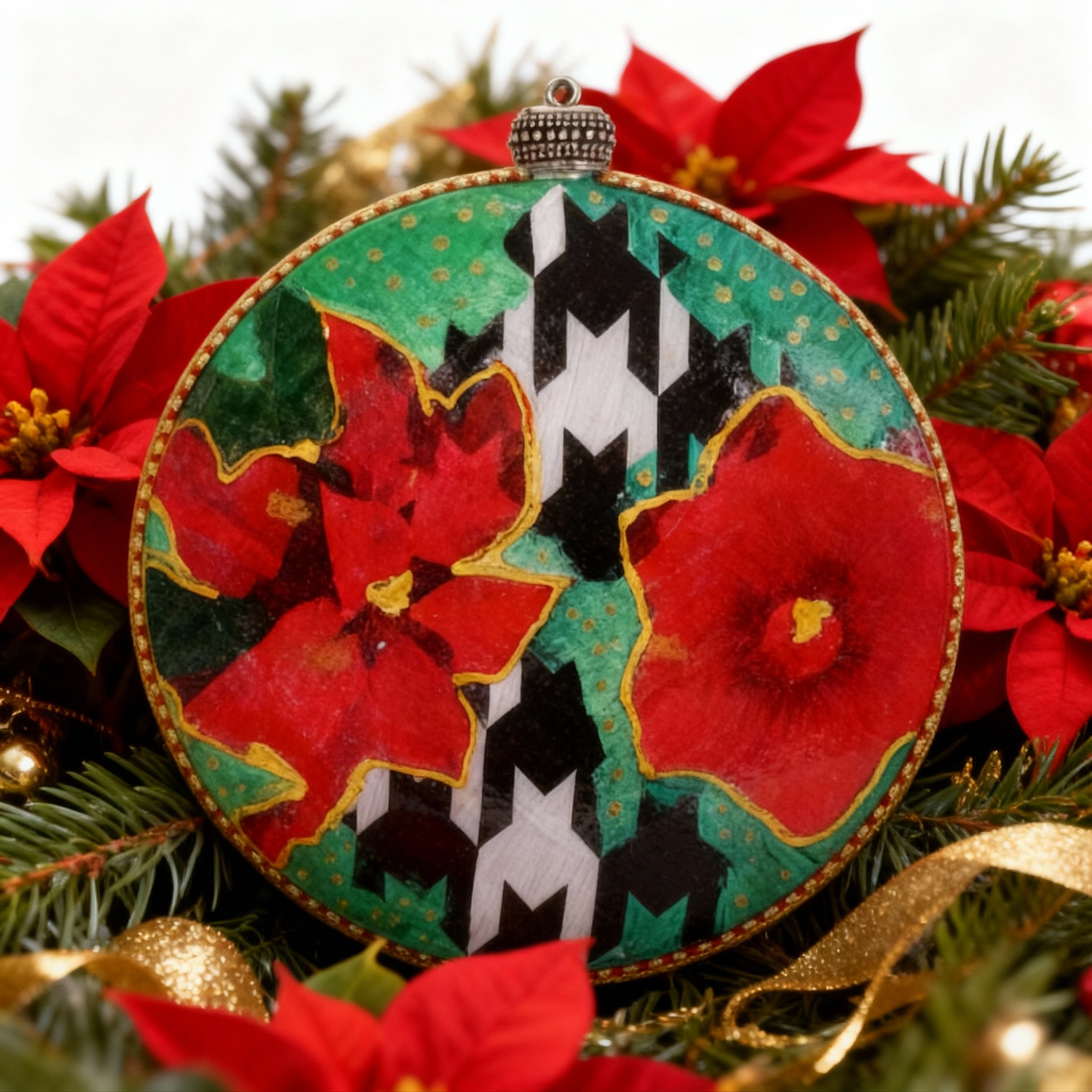 Medallón decorativo Poinsettias 06