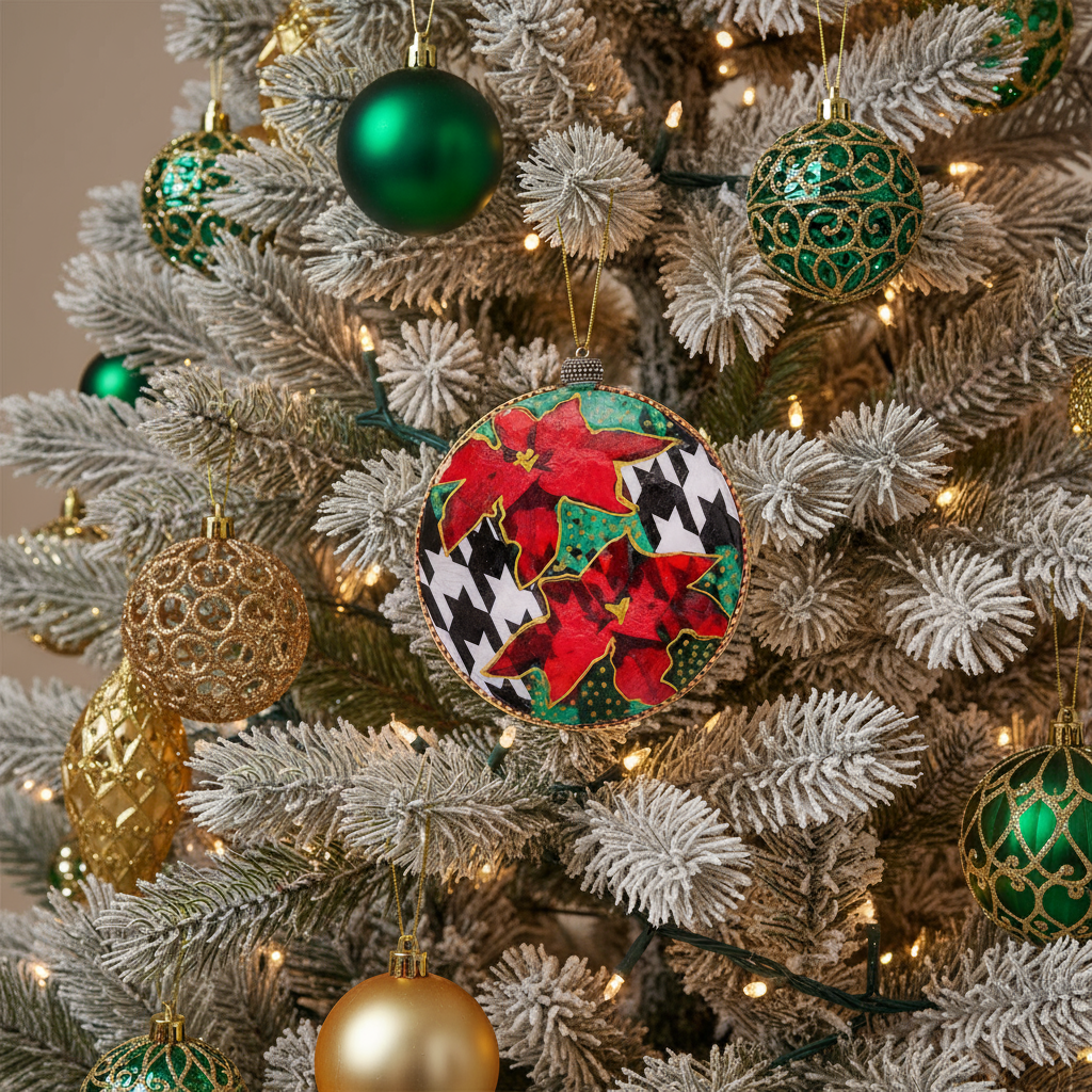 Medallón decorativo Poinsettias 07