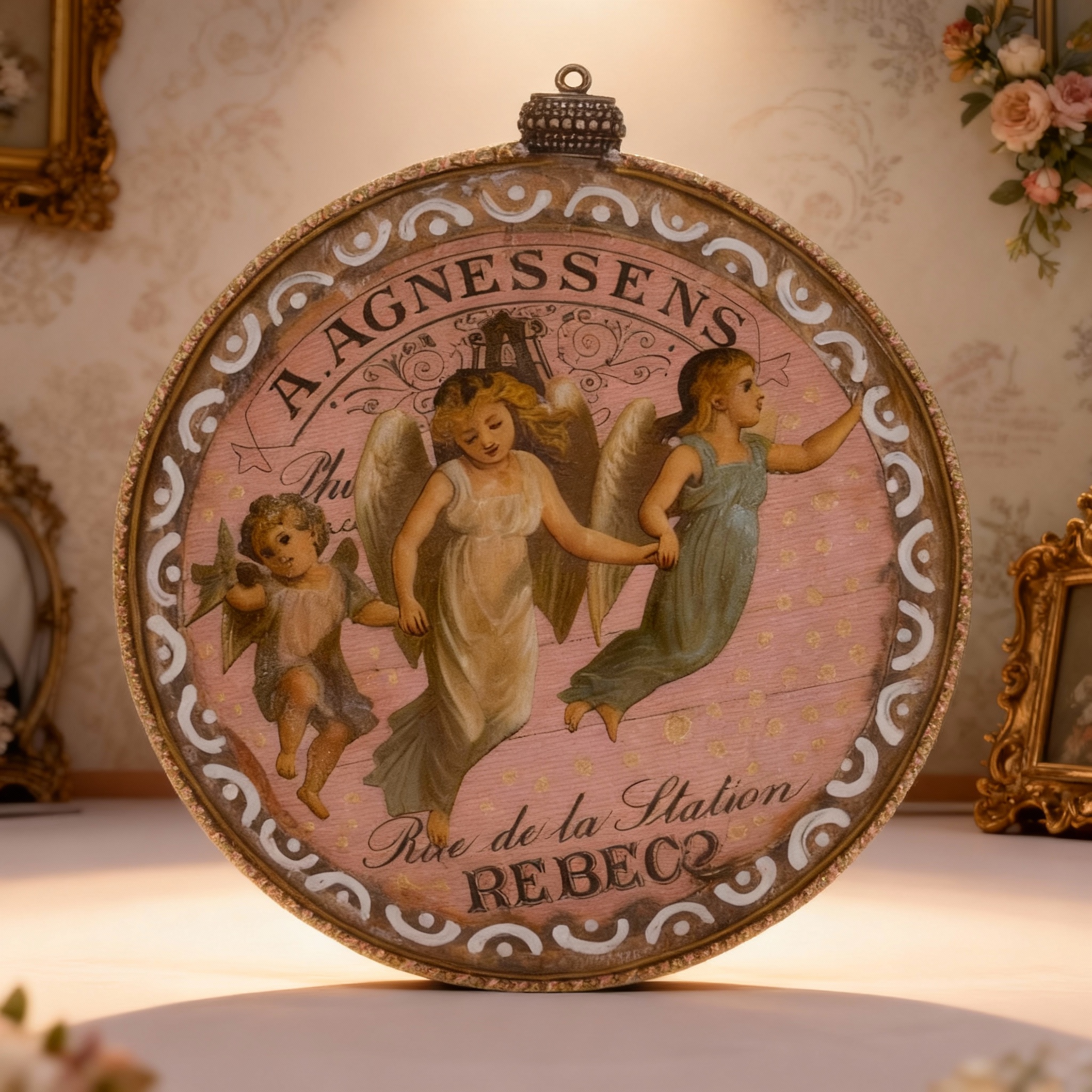 Medallón decorativo Ángeles Vintage 01