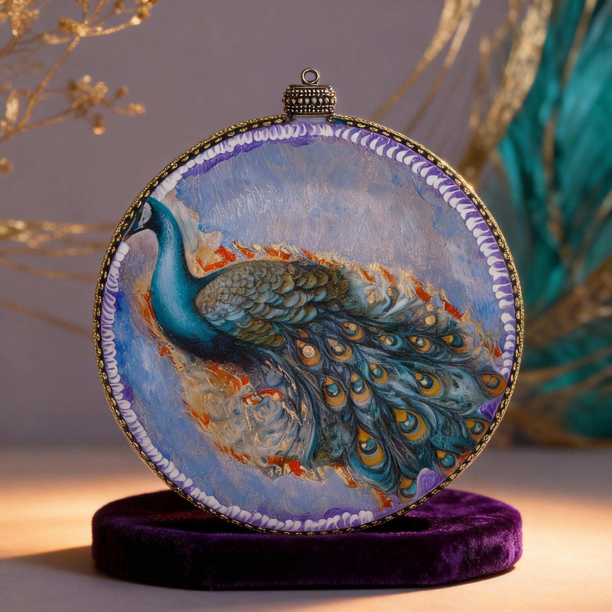 Medallón decorativo Pavo Real 04