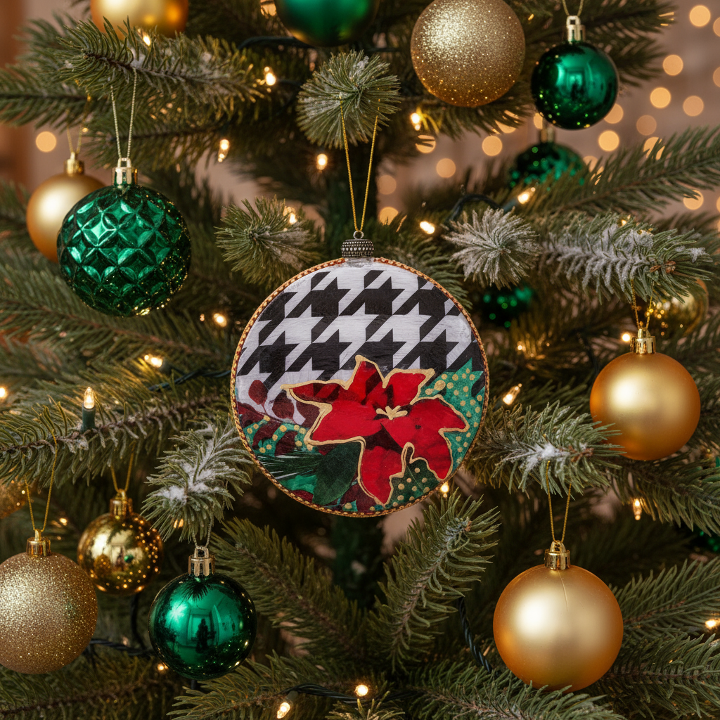 Medallón decorativo Poinsettias 01