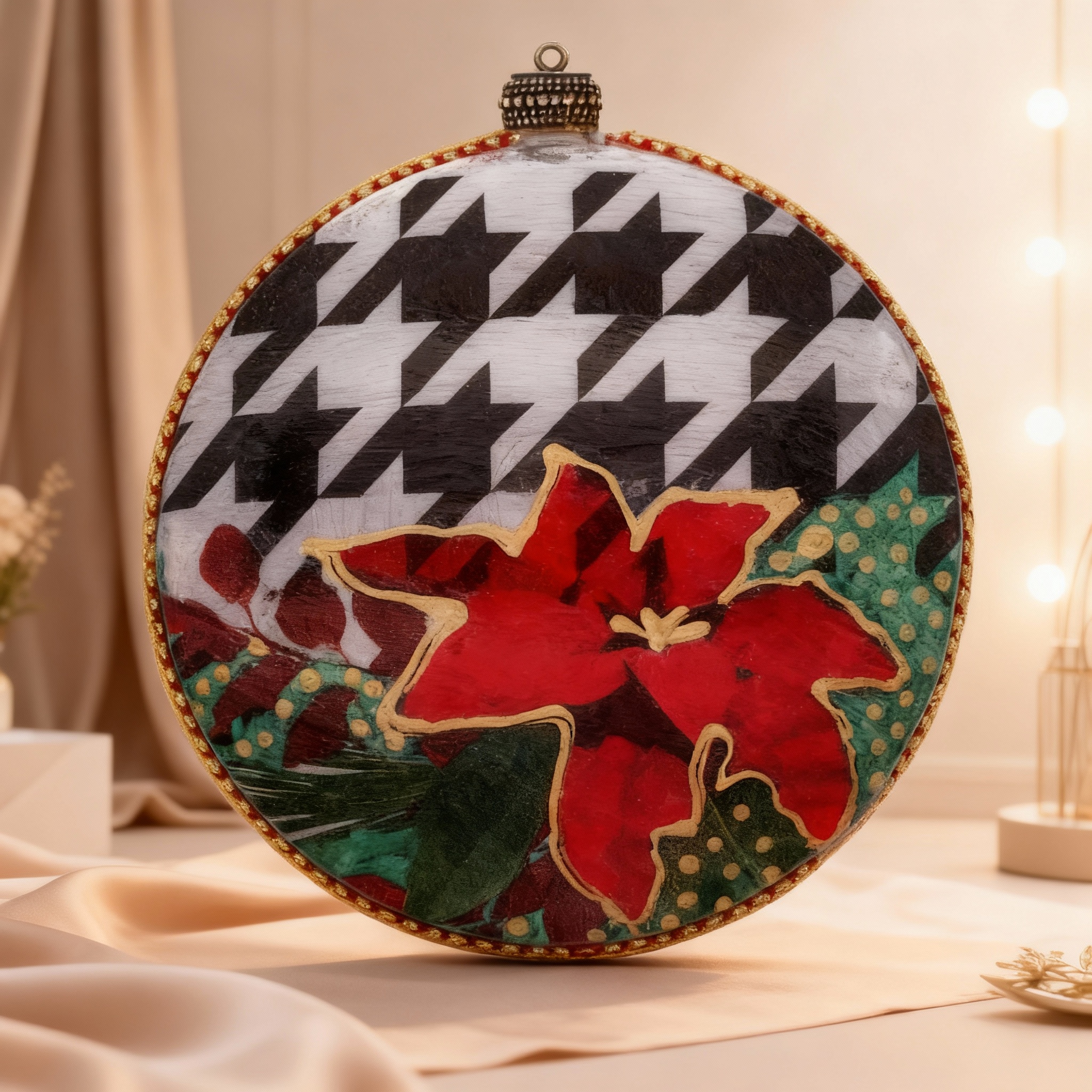 Medallón decorativo Poinsettias 01