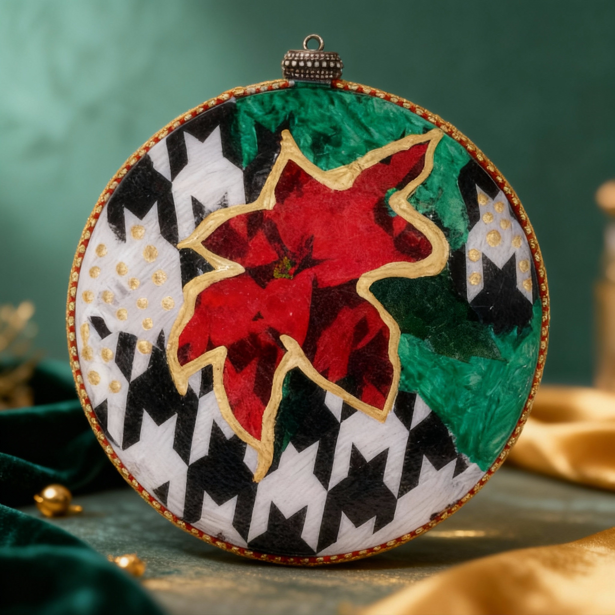 Medallón decorativo Poinsettias 05