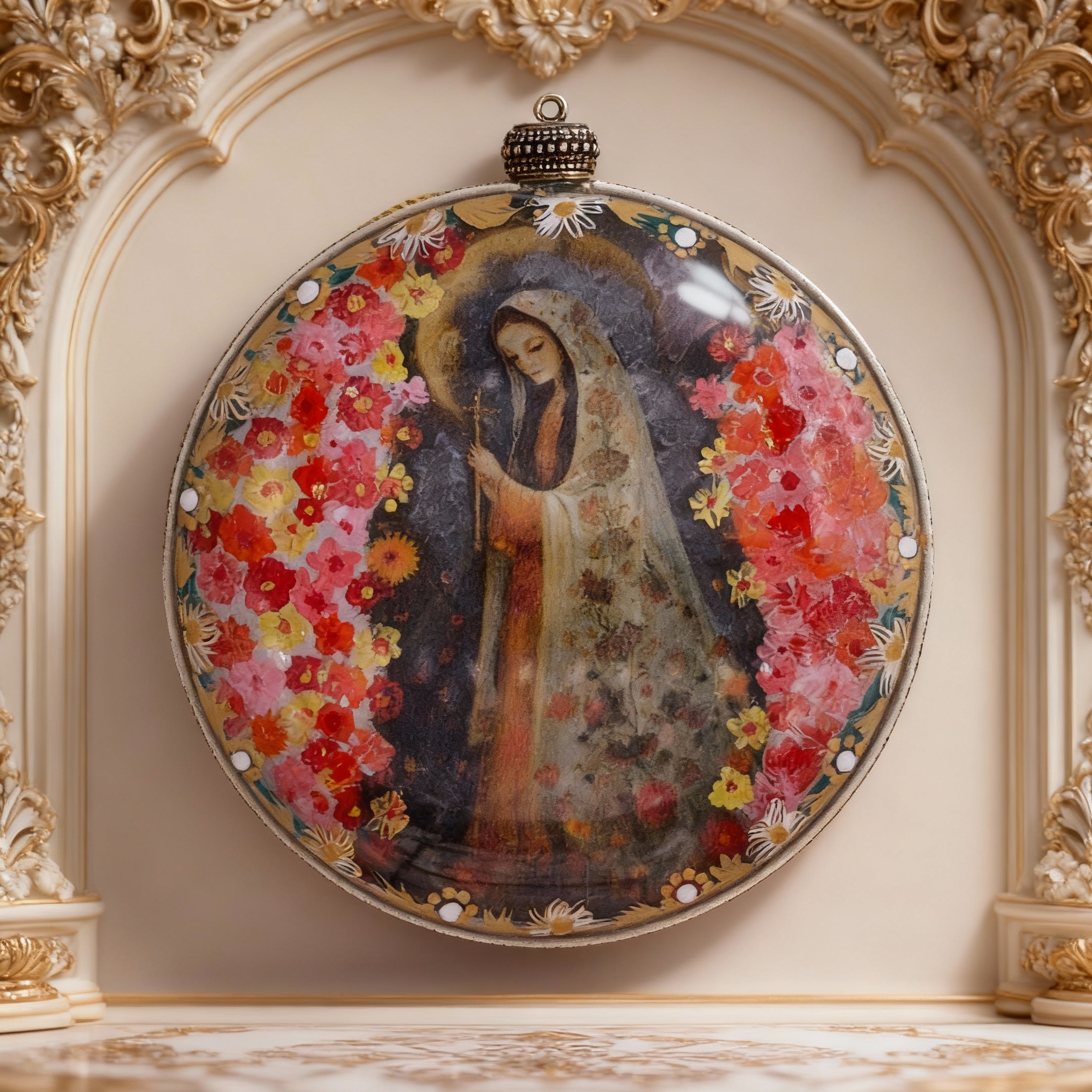 Medallón decorativo Virgen María 01