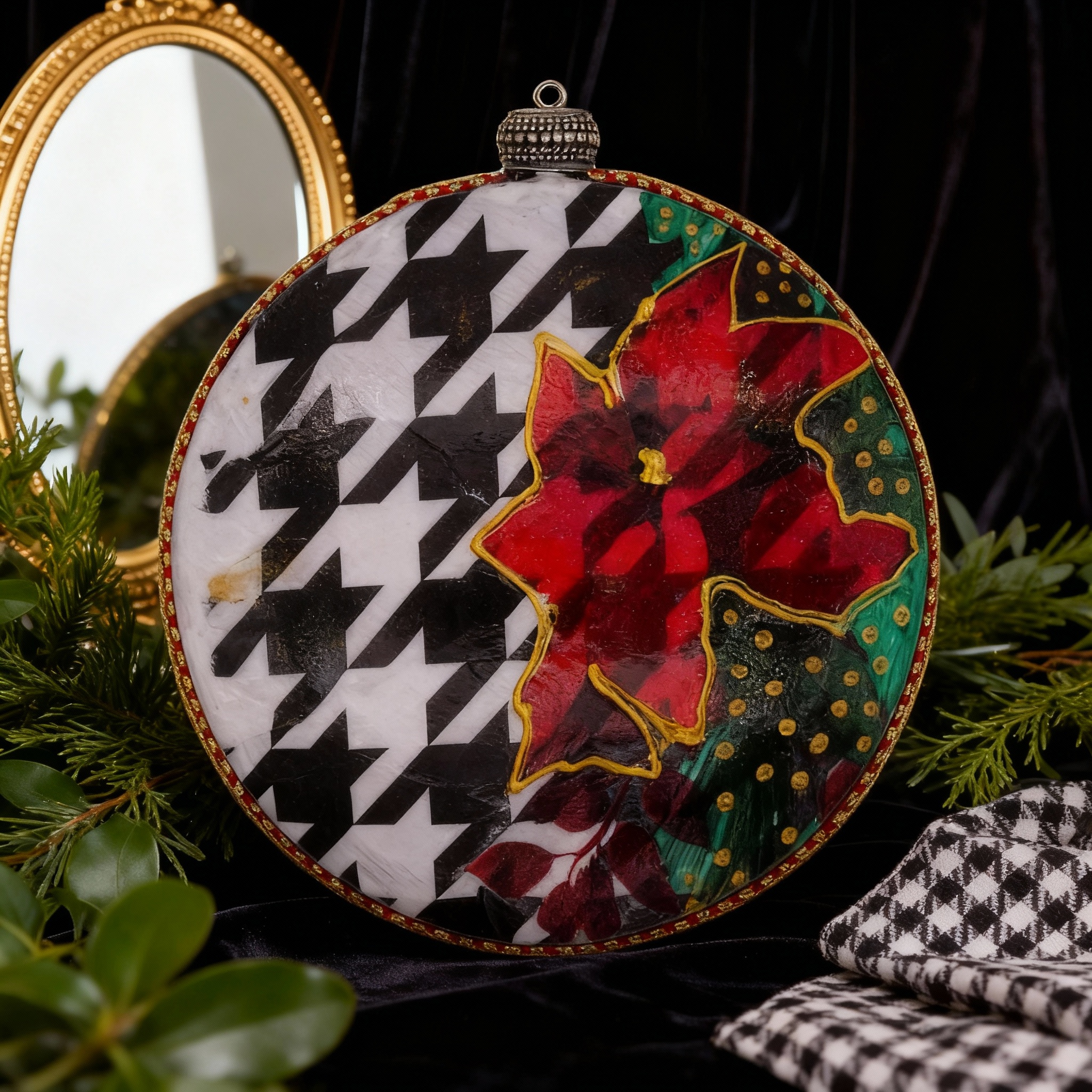 Medallón decorativo Poinsettias 03