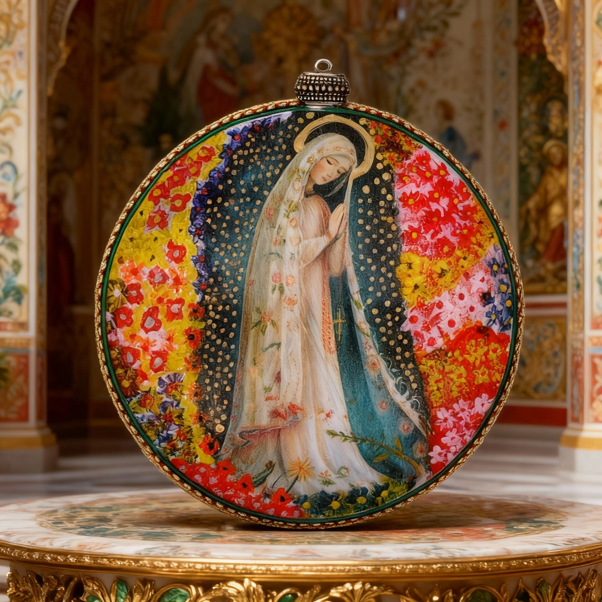 Medallón decorativo Virgen María 03