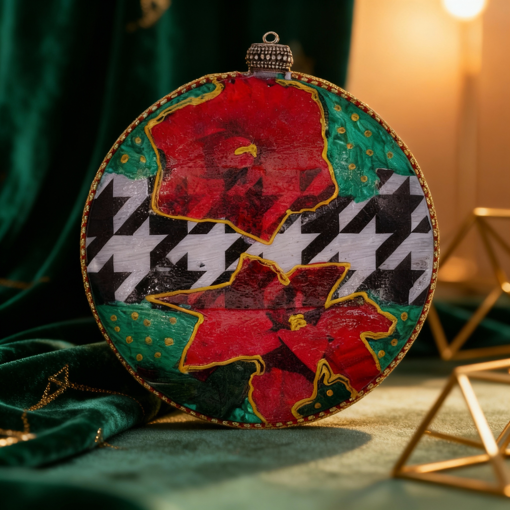 Medallón decorativo Poinsettias 02