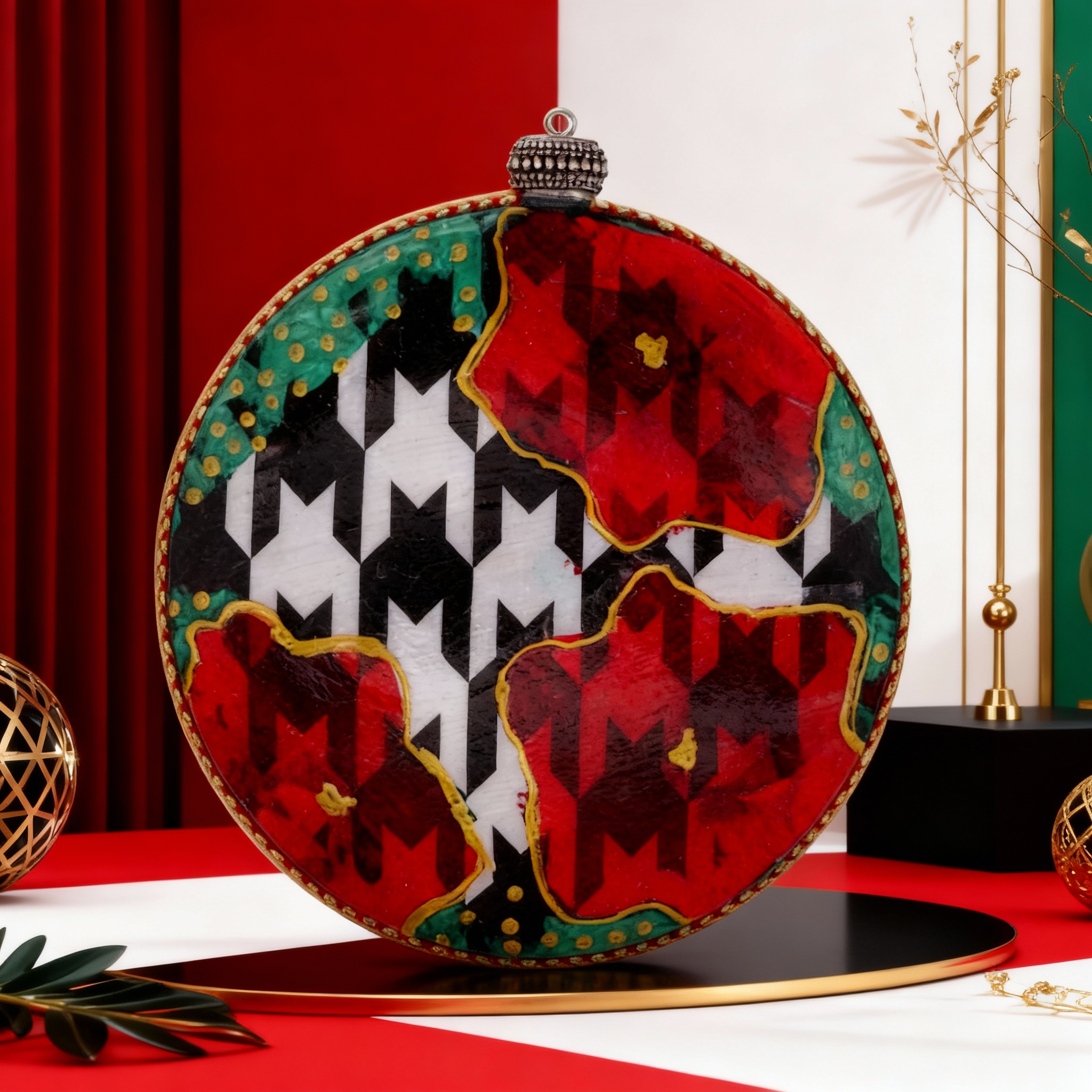 Medallón decorativo Poinsettias 08