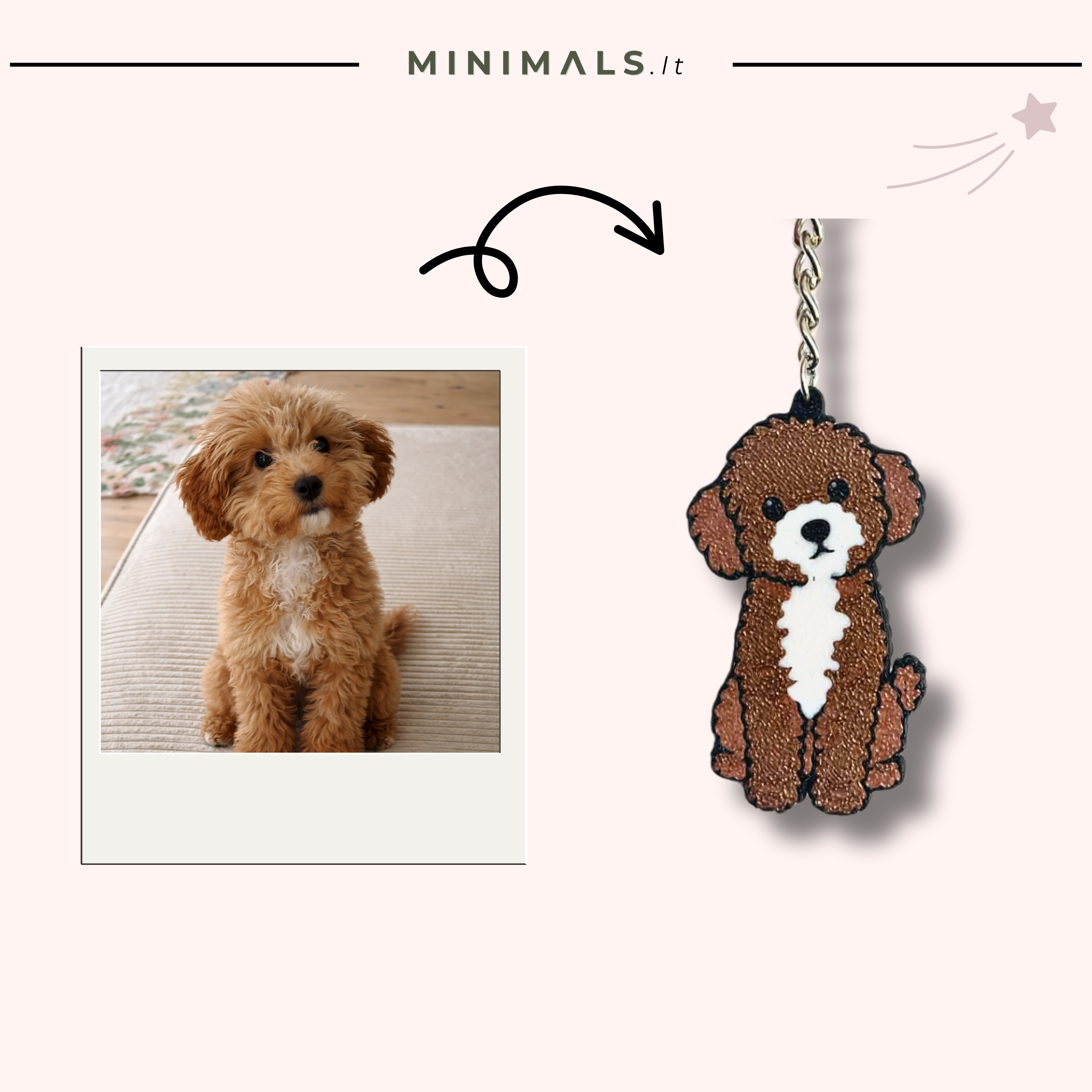 Tavo augintinio 2D raktų pakabukas